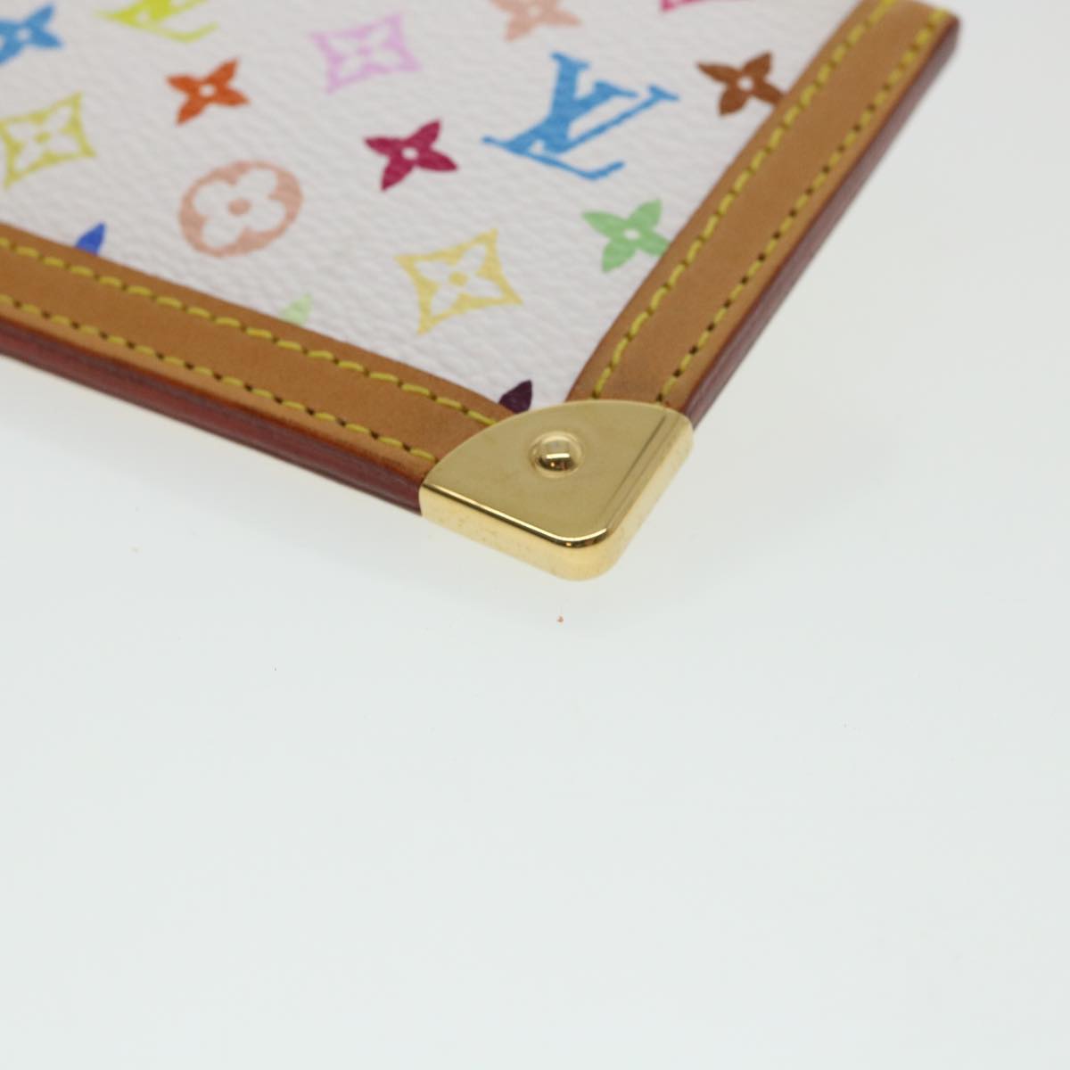 LOUIS VUITTON Monogram Multicolor Pochette Cles Coin Purse White M93734 am206b