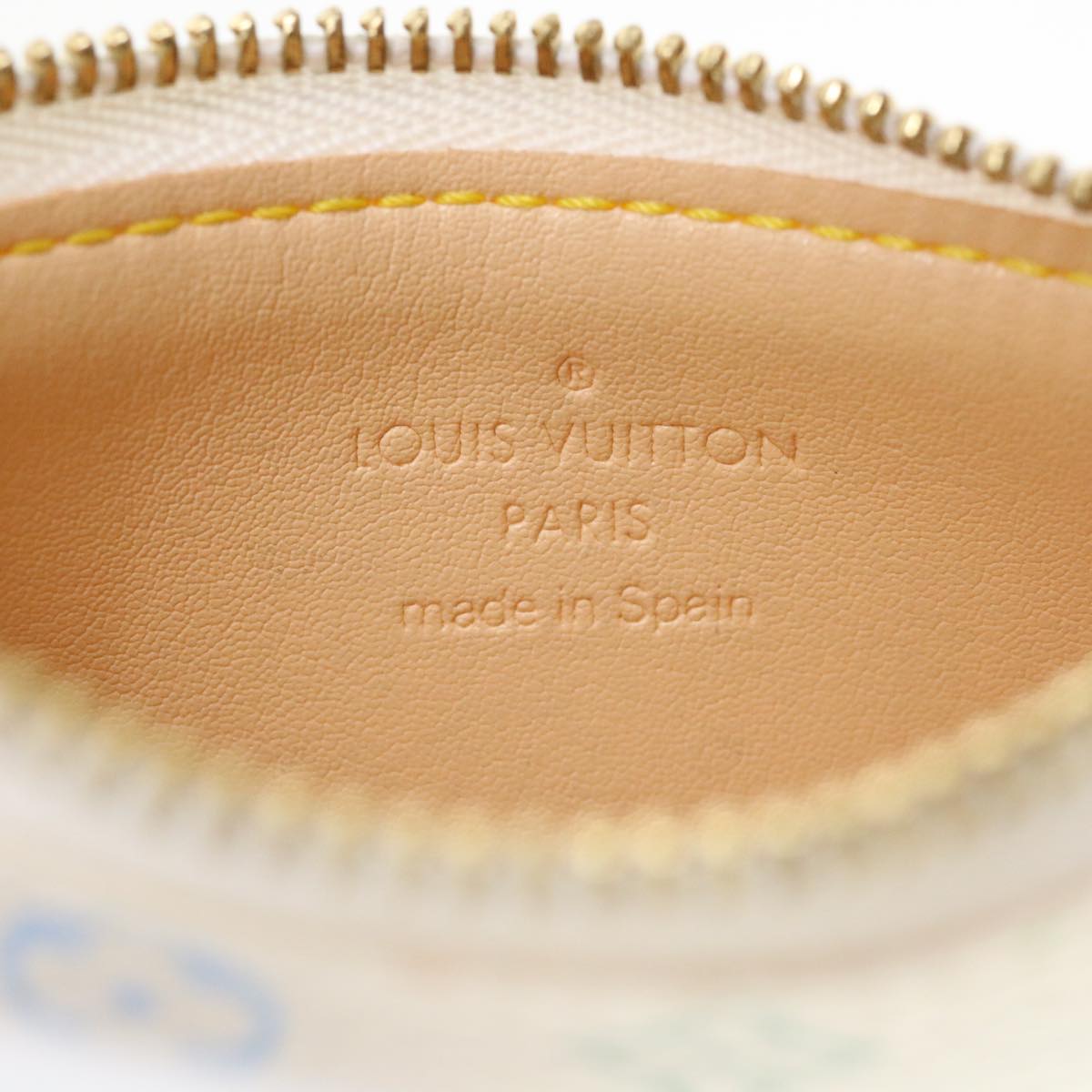 LOUIS VUITTON Monogram Multicolor Pochette Cles Coin Purse White M93734 am206b