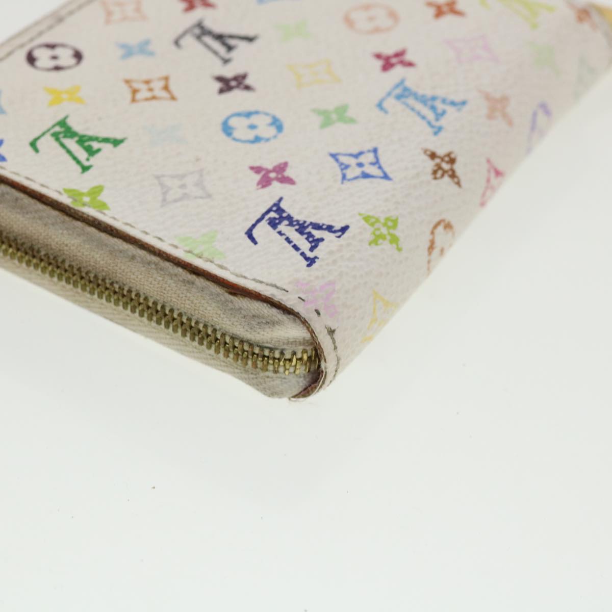 LOUIS VUITTON Monogram Multicolor Zippy Coin Purse White M93741 LV ds001