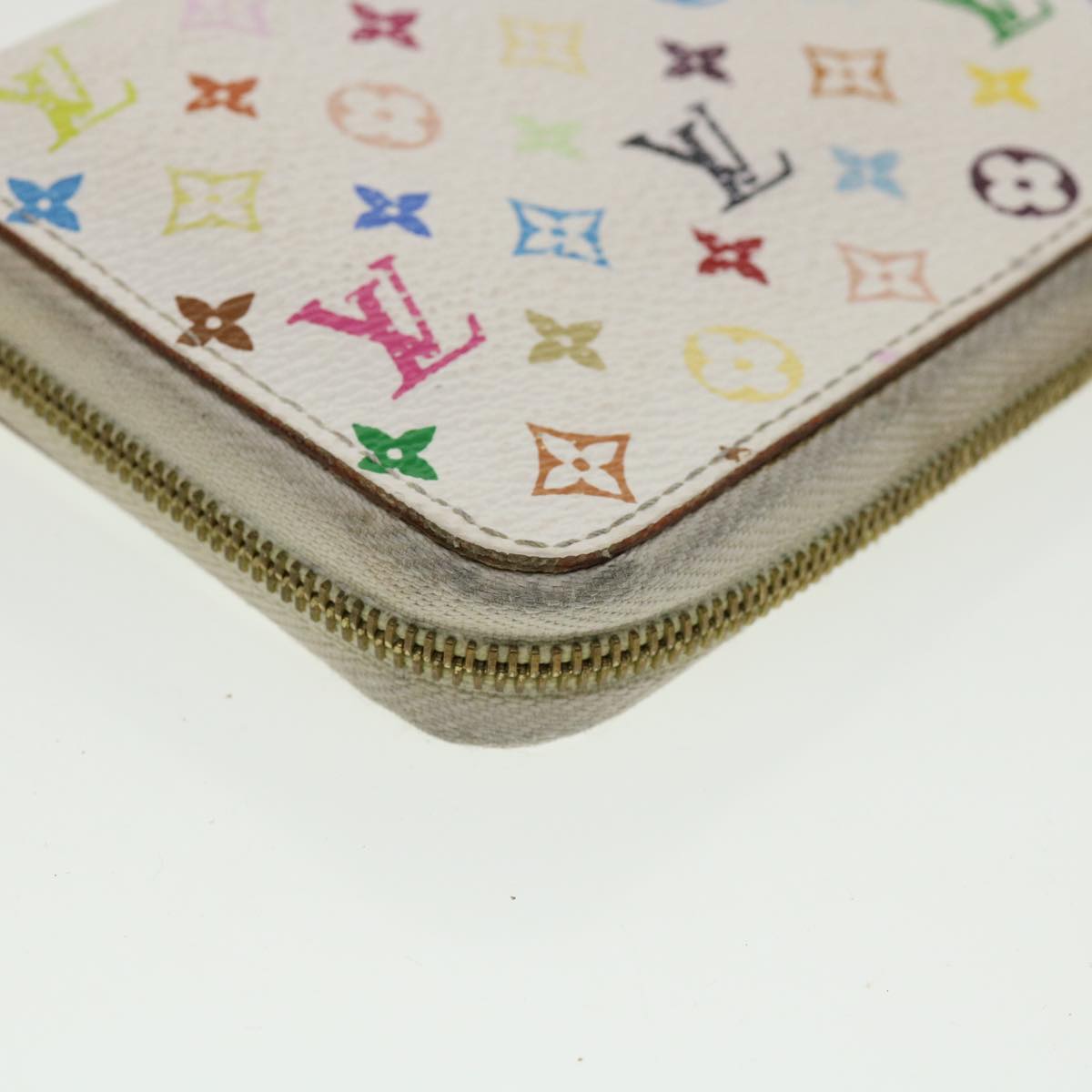 LOUIS VUITTON Monogram Multicolor Zippy Coin Purse White M93741 LV ds001