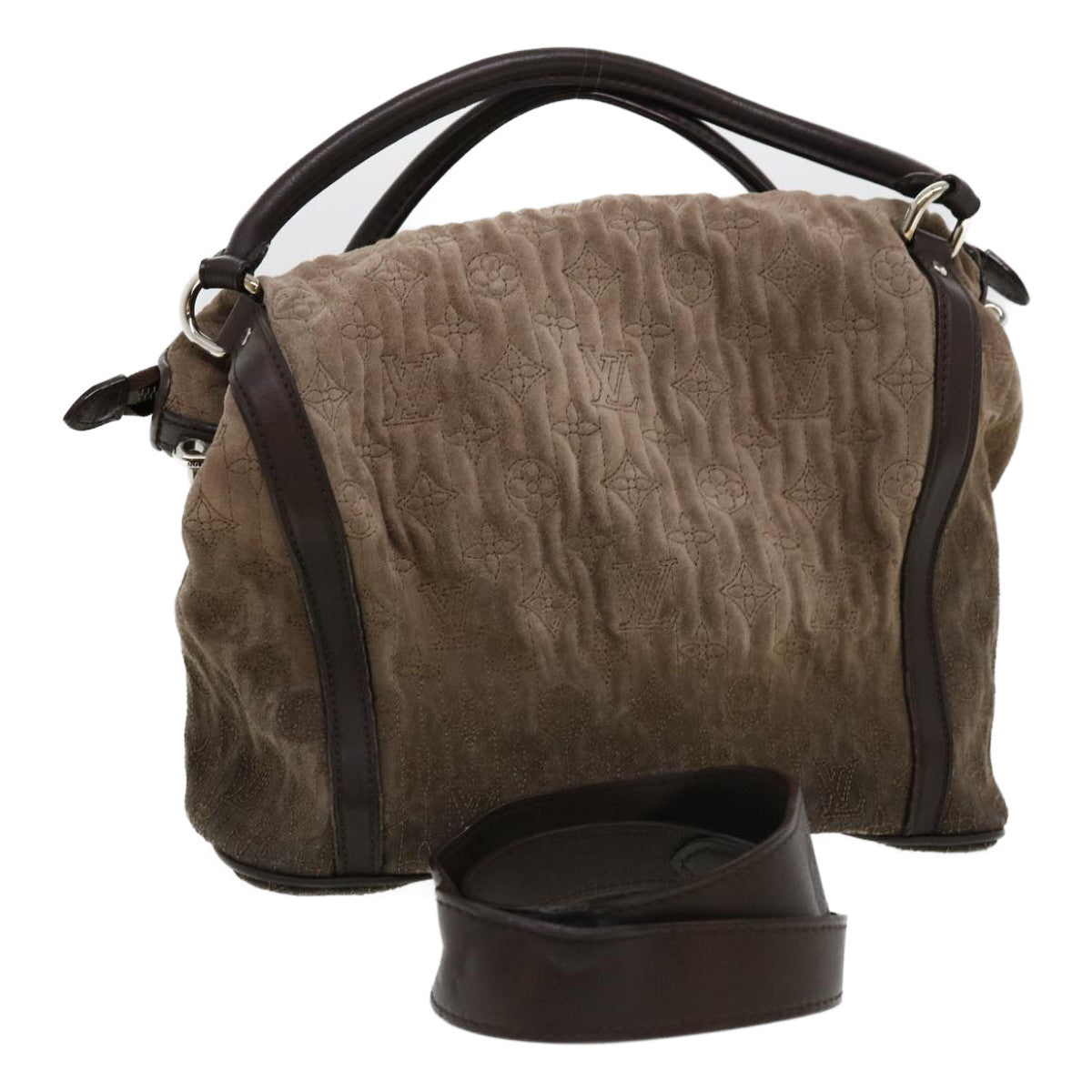 LOUIS VUITTON Monogram Antheia Ixia PM Hand Bag Brown Granite M94201 jk1227