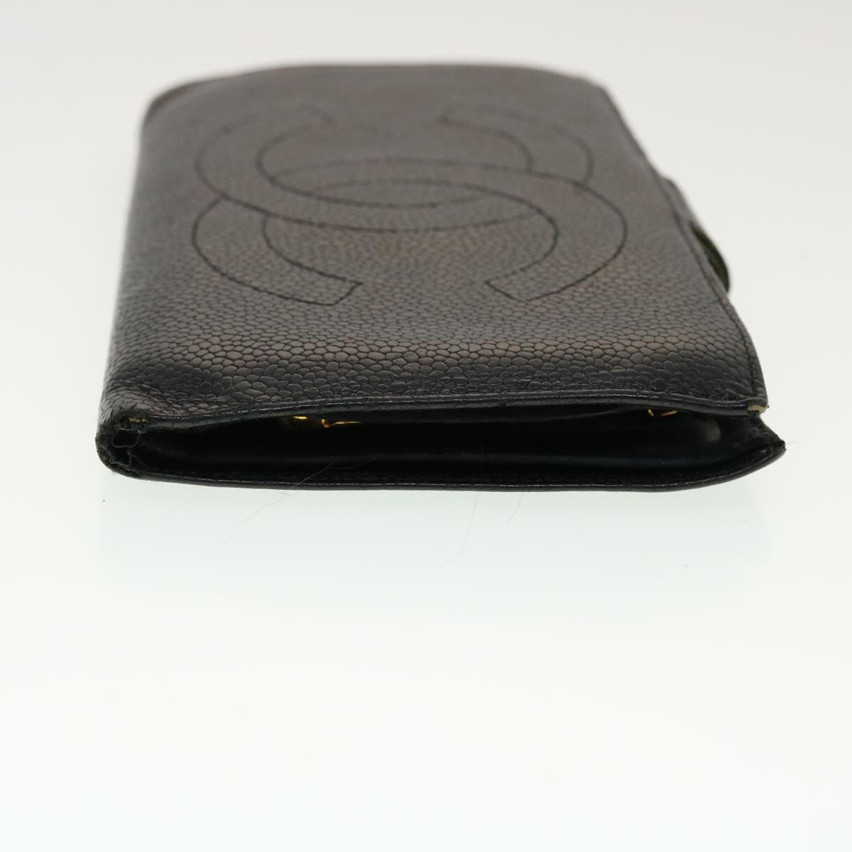 Luxury Chanel Long Wallet Caviar Skin Black CC  ti1128