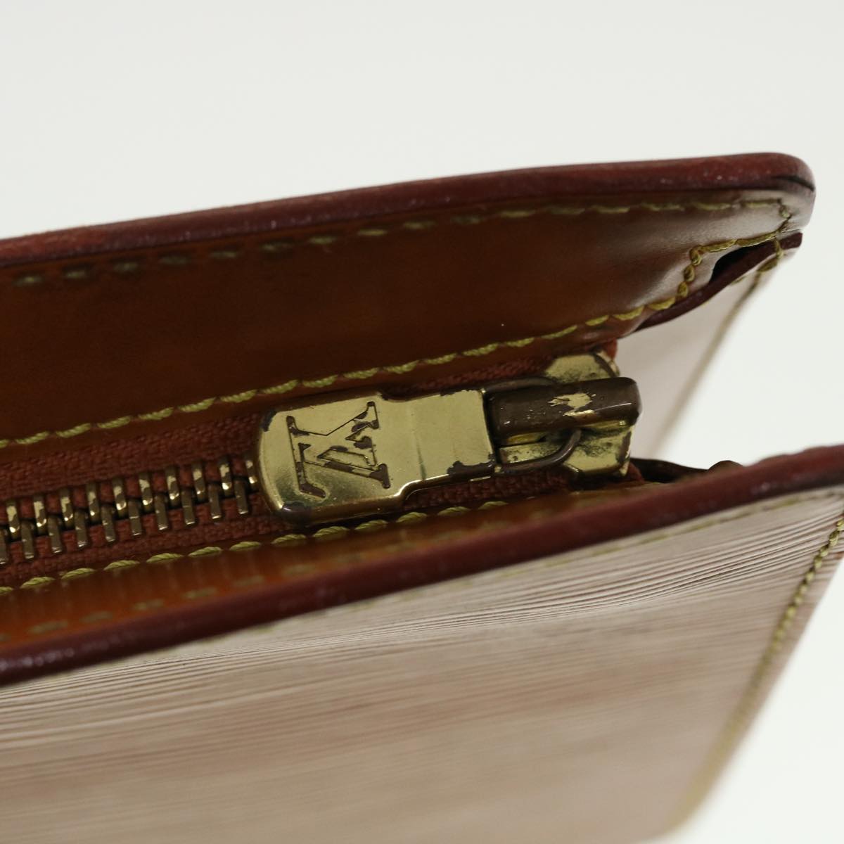 LOUIS VUITTON Epi Pochette Homme Clutch Bag Brown M52528 LV ti1154