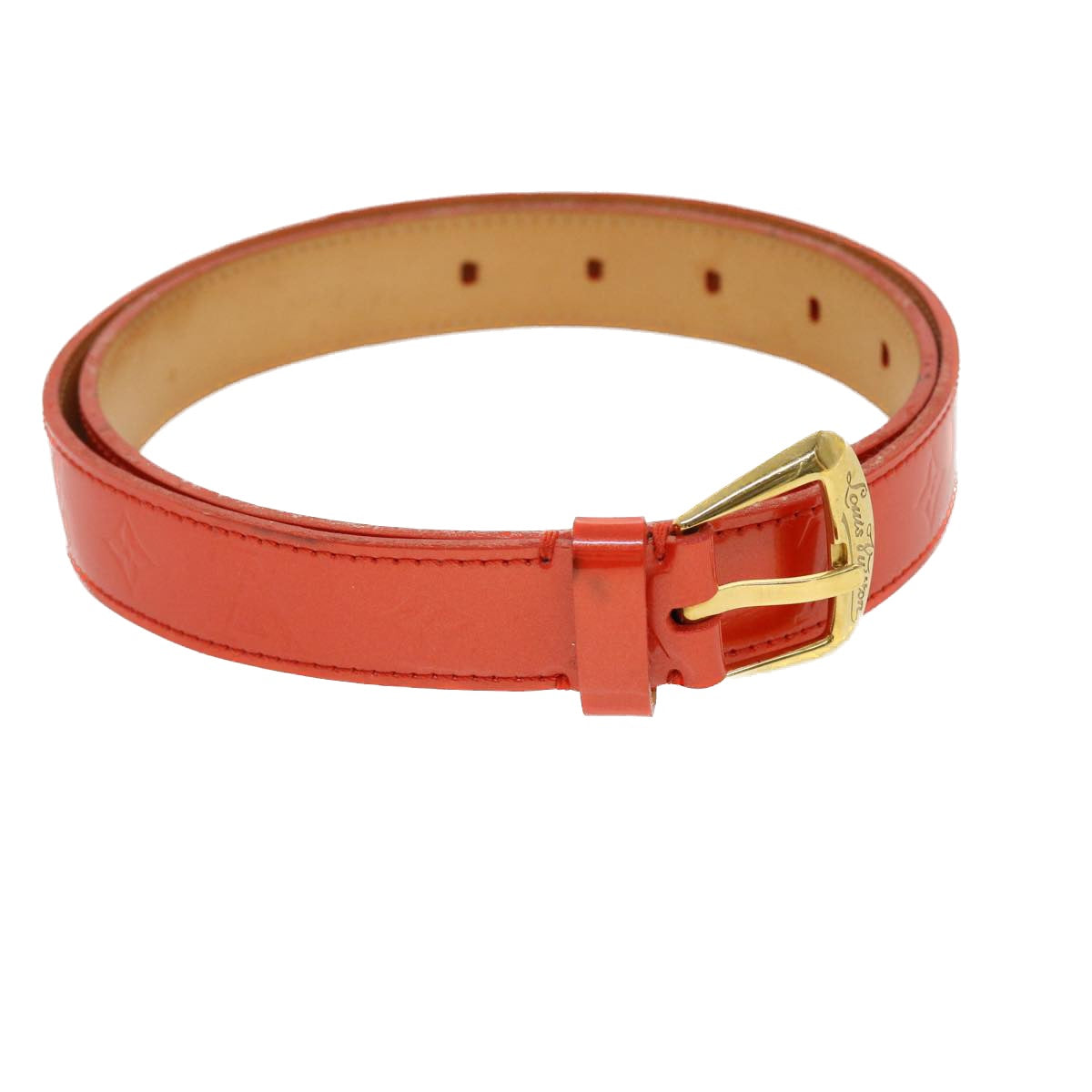 LOUIS VUITTON Vernis Ceinture Phoenix Belt 80/32 36.2"" Red LV ti1160