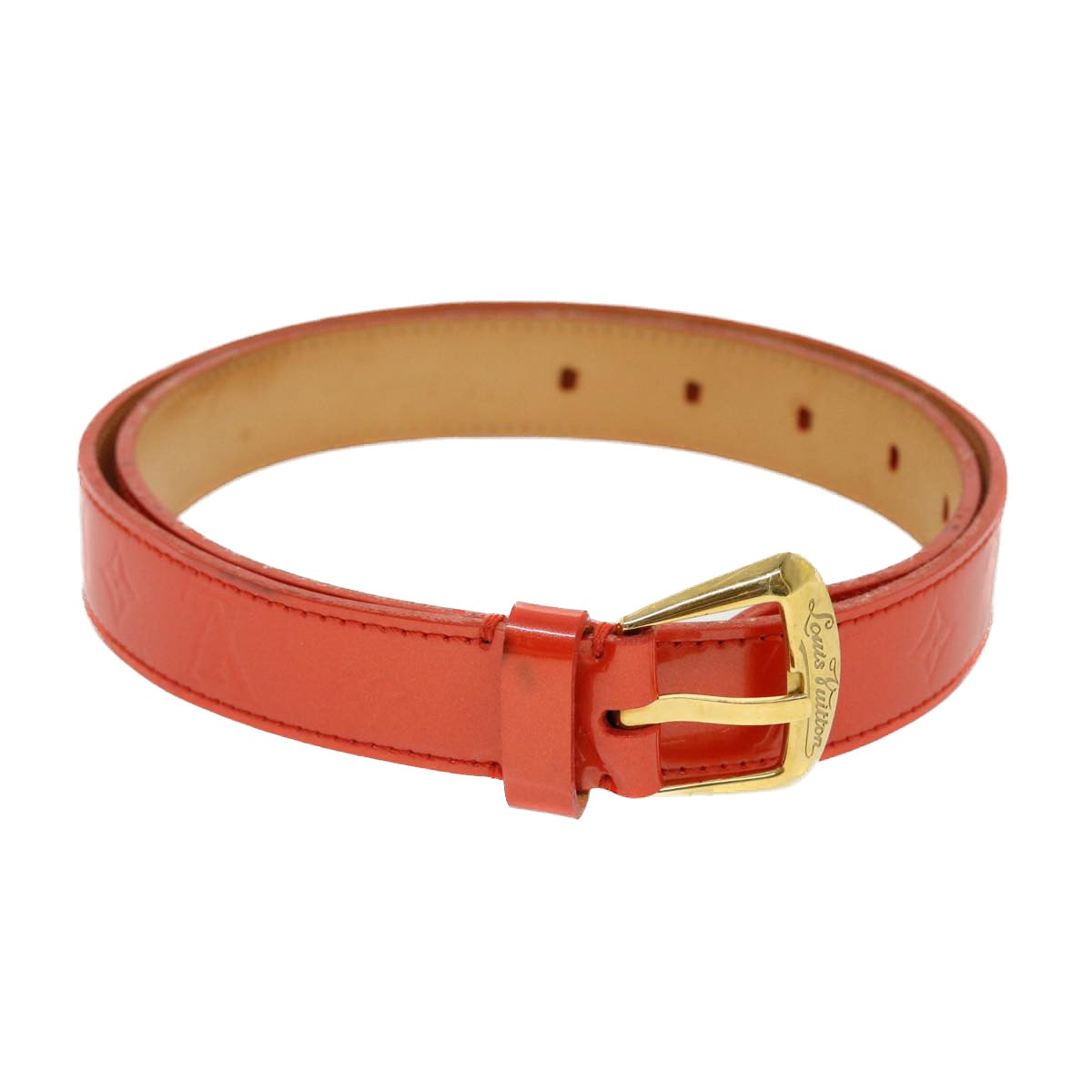 LOUIS VUITTON Vernis Ceinture Phoenix Belt 80/32 36.2"" Red LV ti1160