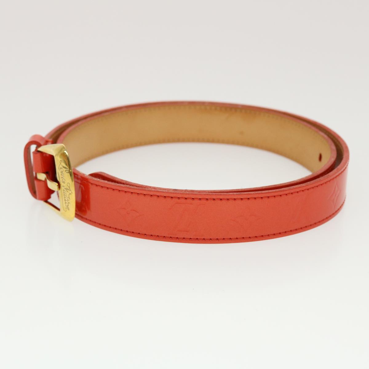LOUIS VUITTON Vernis Ceinture Phoenix Belt 80/32 36.2"" Red LV ti1160