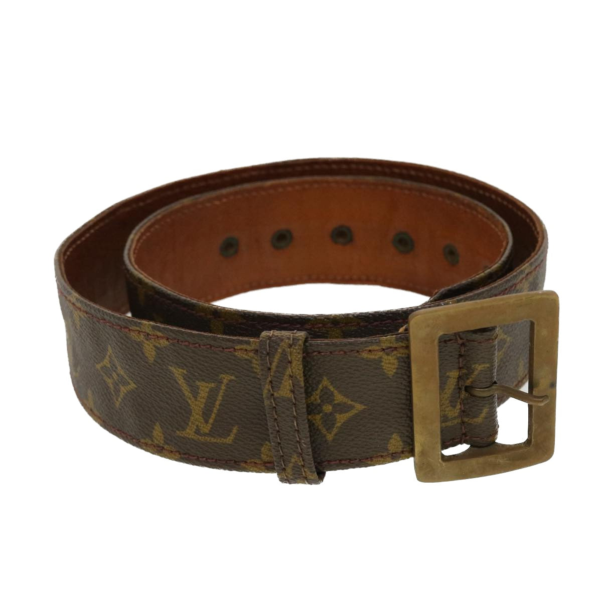LOUIS VUITTON Monogram Belt Vintage 38.6"" LV ti1161