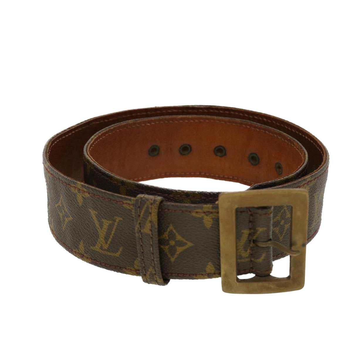 LOUIS VUITTON Monogram Belt Vintage 38.6"" LV ti1161