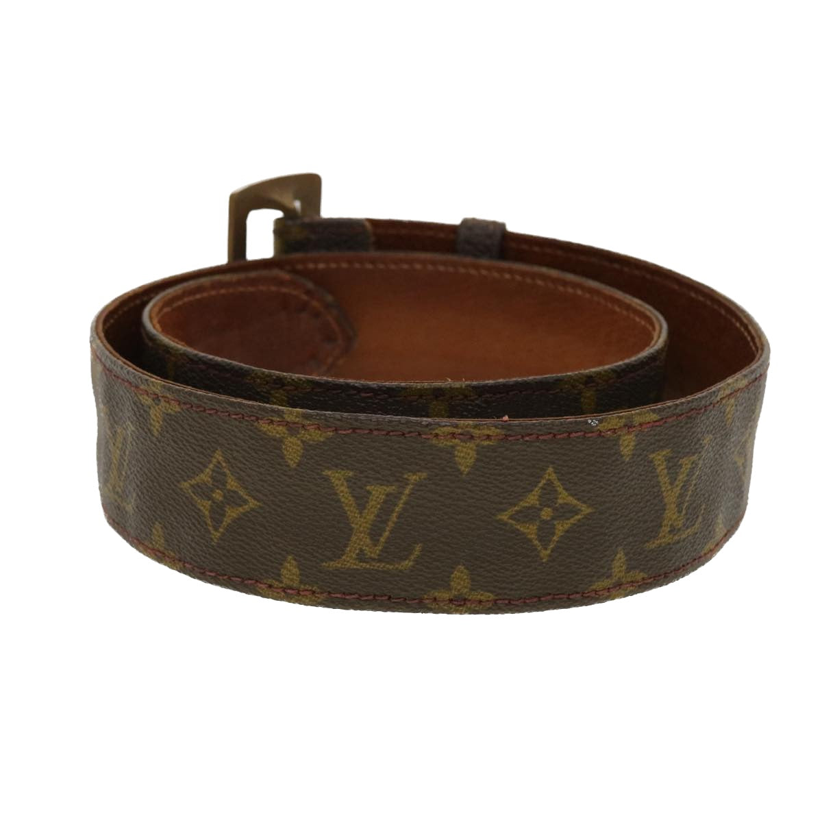 LOUIS VUITTON Monogram Belt Vintage 38.6"" LV ti1161