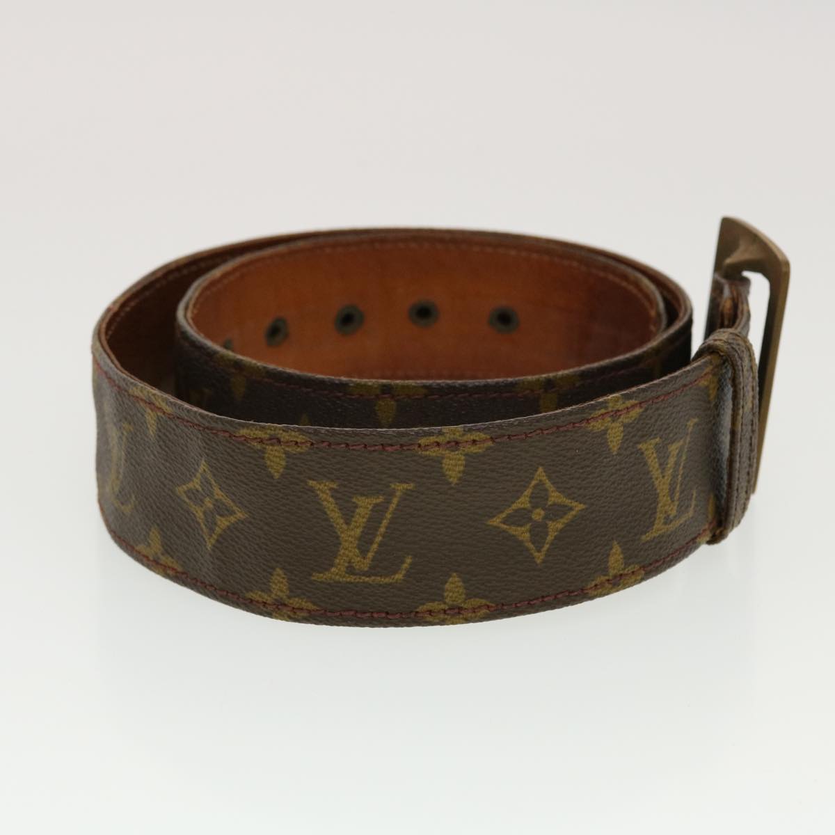LOUIS VUITTON Monogram Belt Vintage 38.6"" LV ti1161