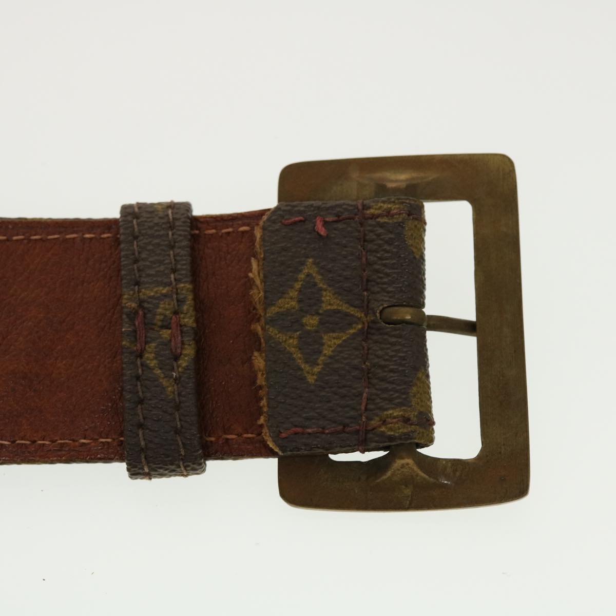 LOUIS VUITTON Monogram Belt Vintage 38.6"" LV ti1161