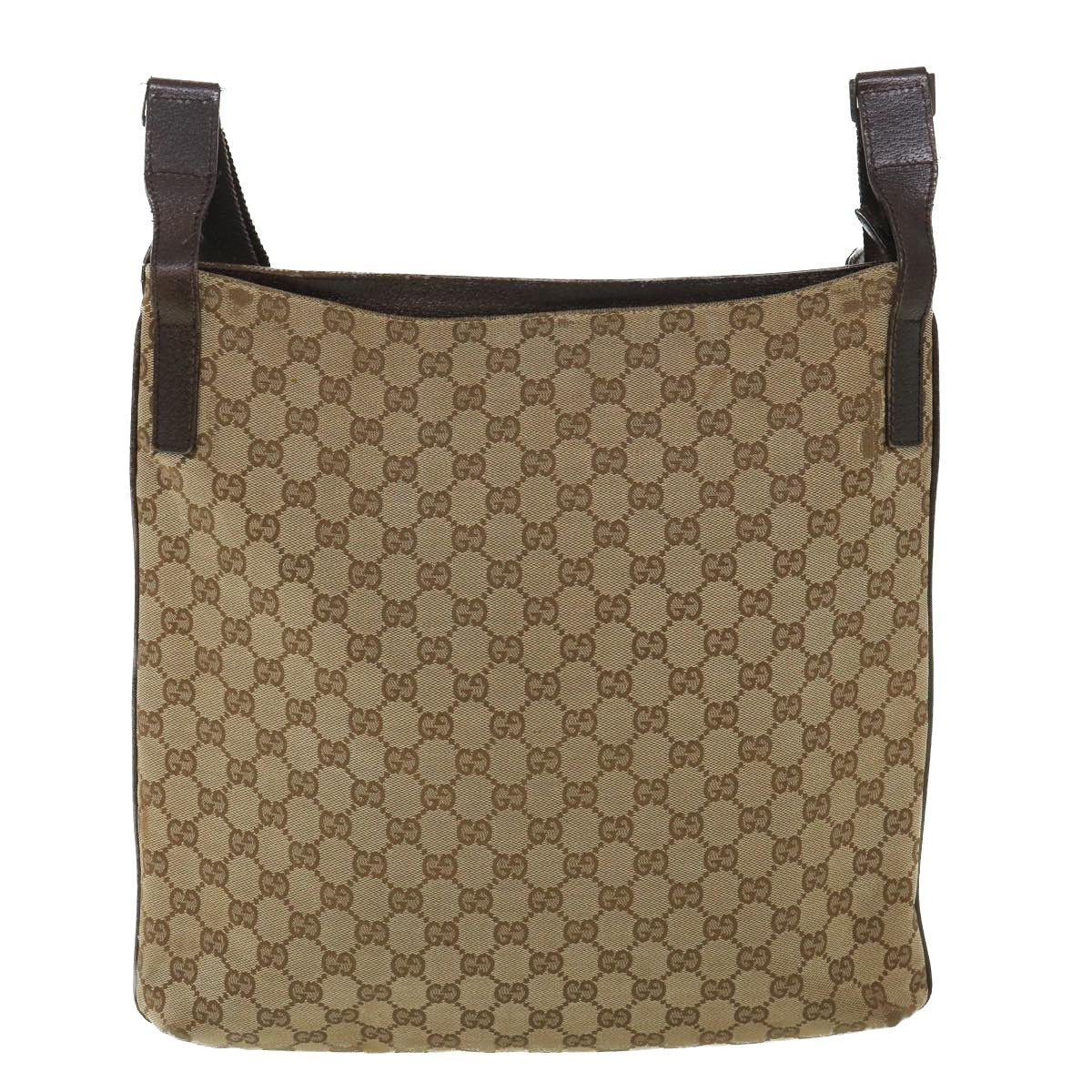Luxury Gucci GG Canvas Shoulder Bag Beige Brown 122791 1206