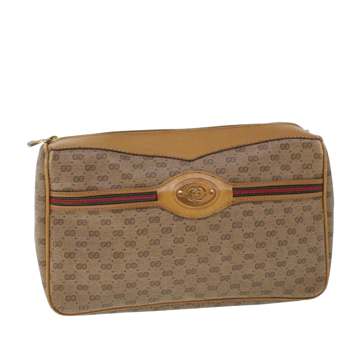 Luxury Gucci Micro GG Canvas Web Sherry Line Clutch Bag Beige 014 904 0018 1207