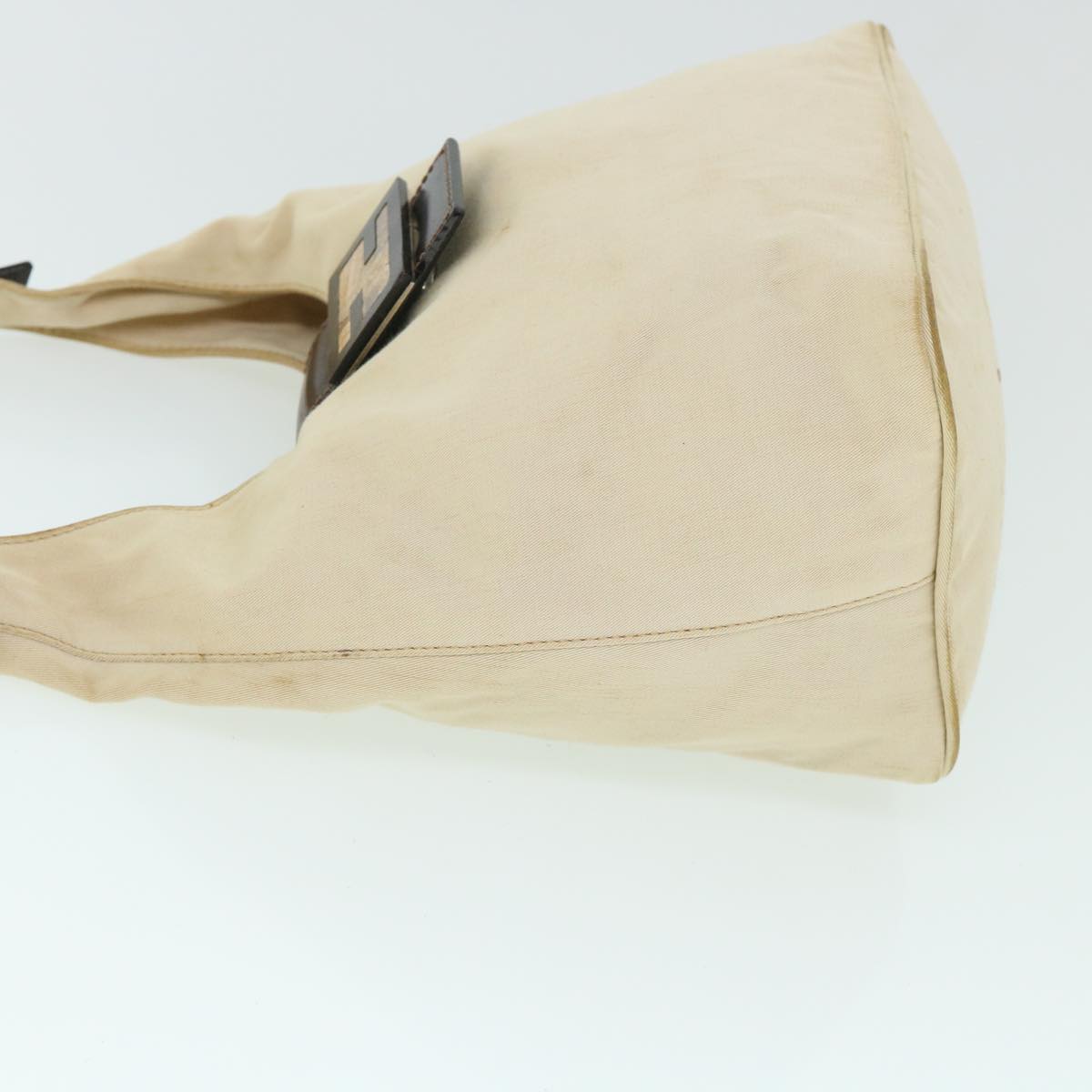 Luxury FendiMamma Baguette Shoulder Bag Canvas Leather Beige Brownti1234