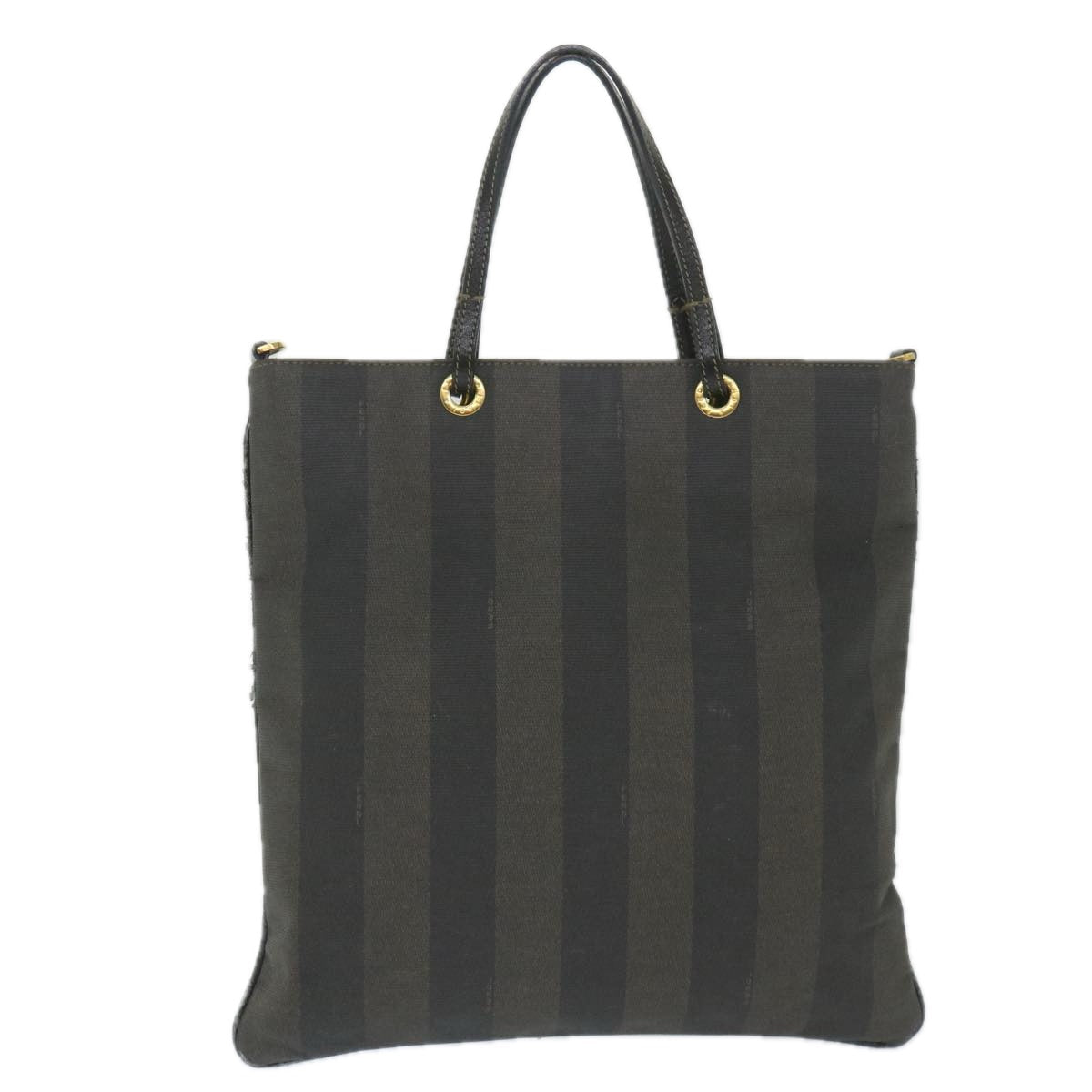 Luxury FendiPecan Canvas Tote Bag Coated Canvas Brown Blackti1269