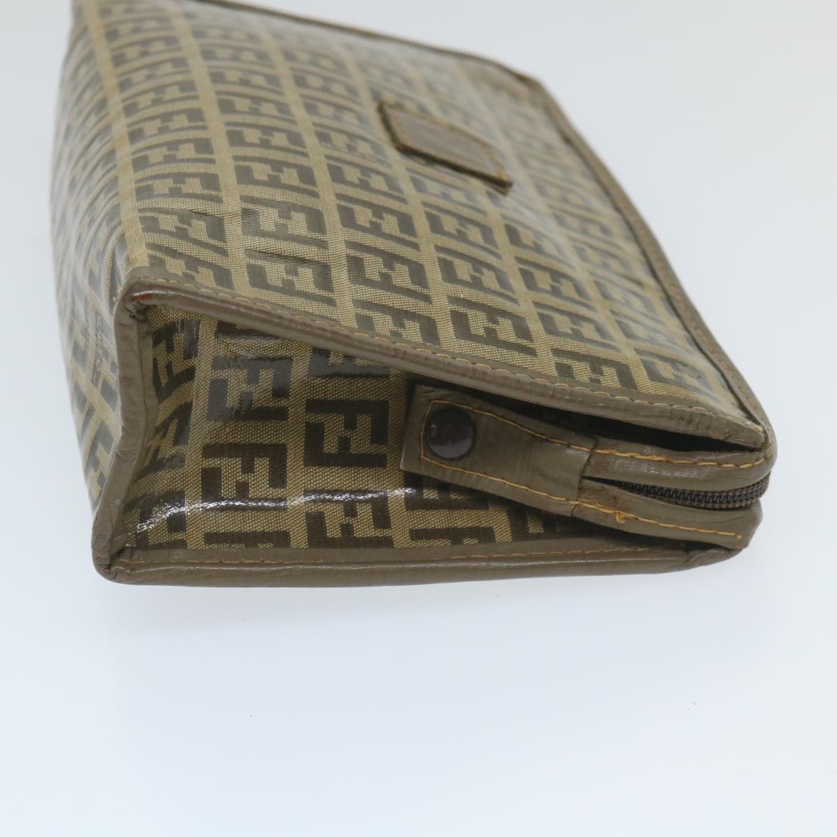 Luxury FendiZucchino Canvas Clutch Bag Coated Canvas Brownti1271