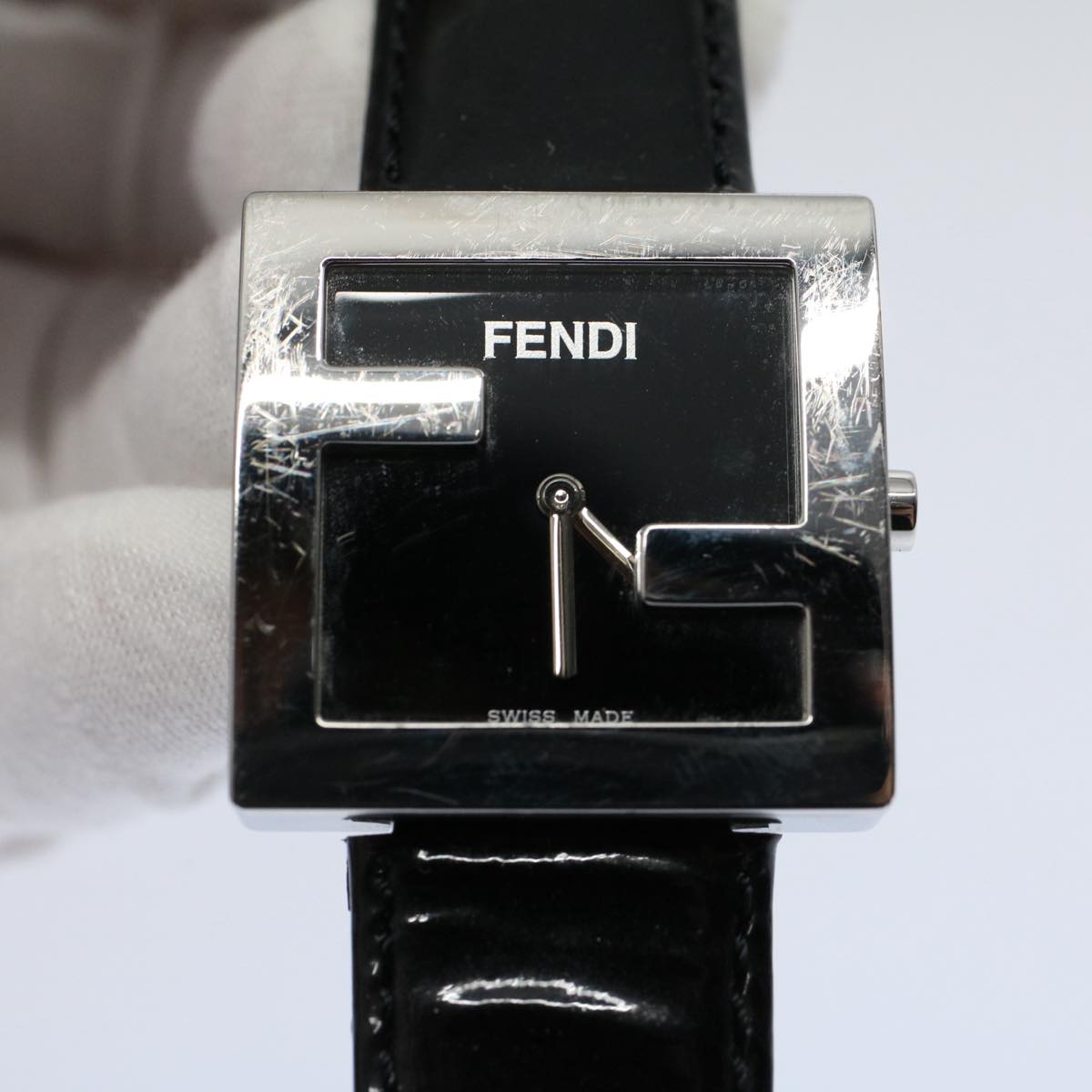Luxury FendiWatches Metal Enamel Black Silverti1346