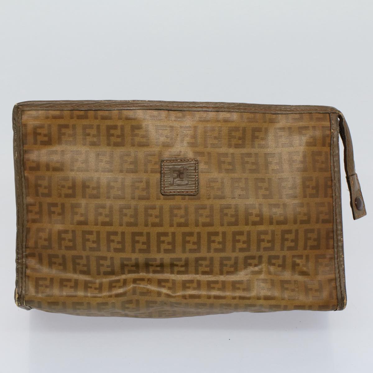 Luxury FendiZucca Canvas Zucchino Canvas Clutch Bag 2Set Brown Blackti1353