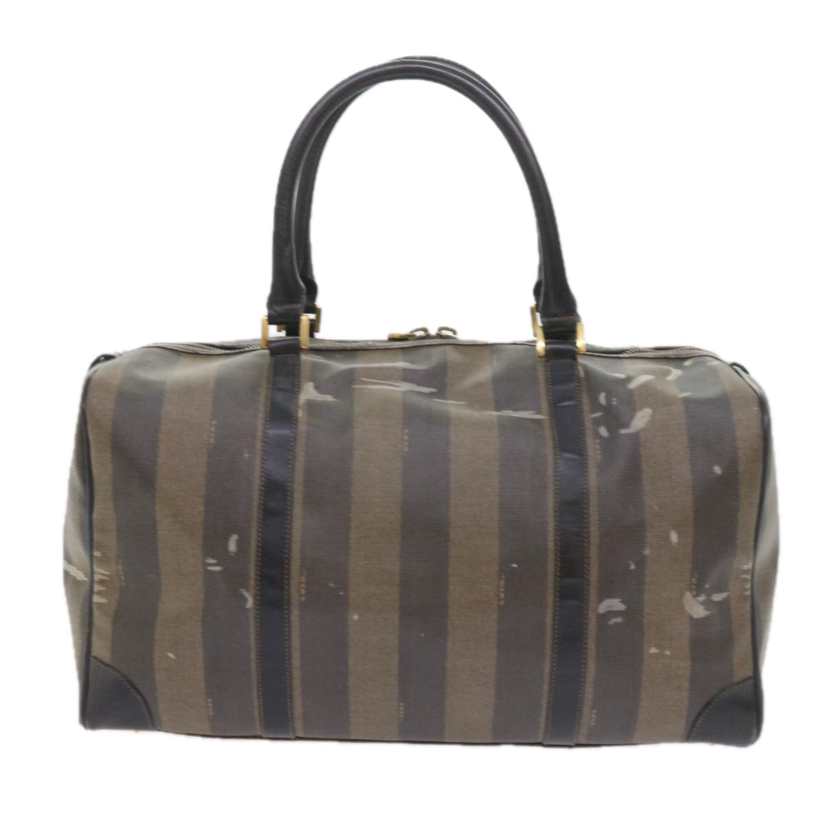 Luxury FendiPecan Canvas Boston Bag Black Brownti1366
