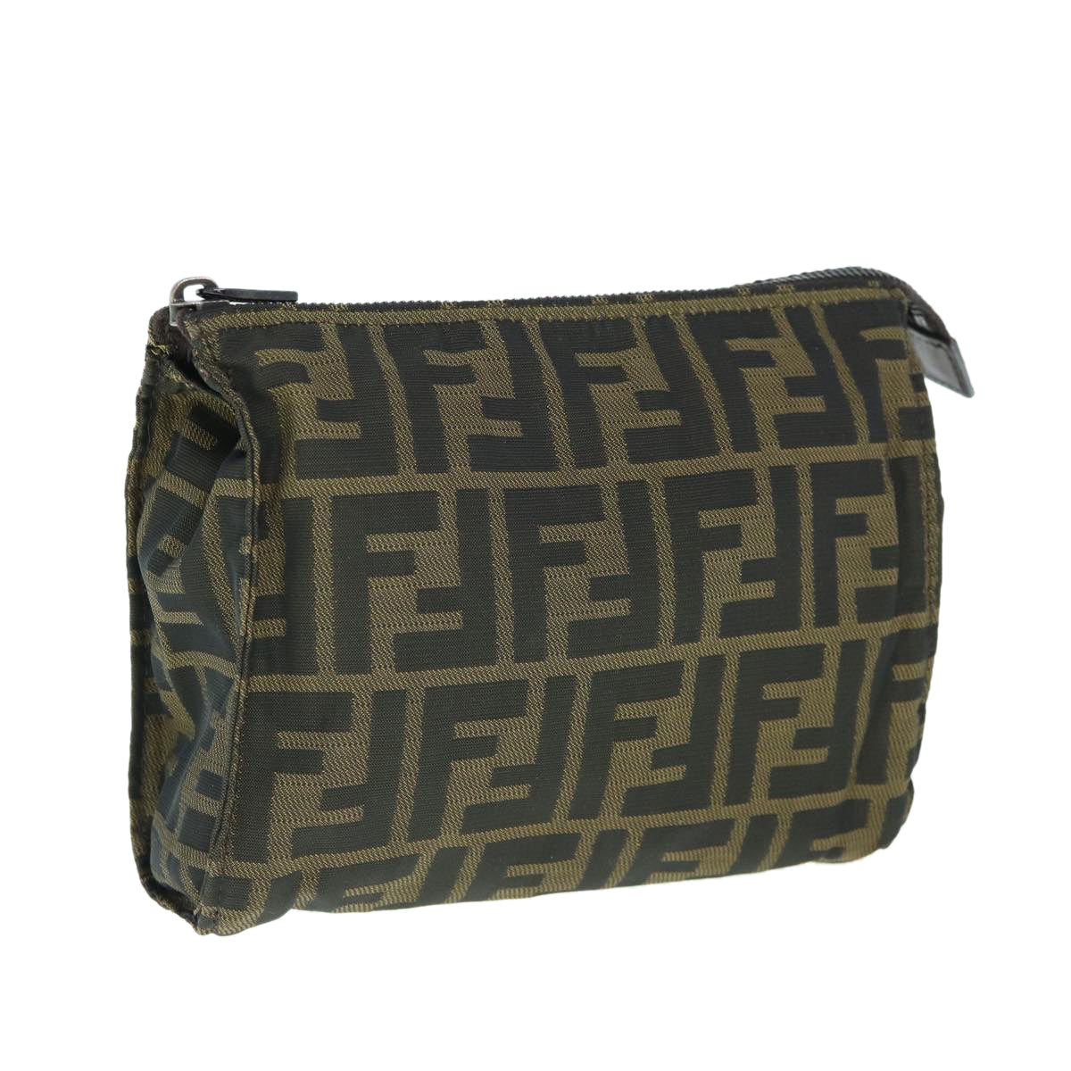 Luxury FendiZucca Canvas Pouch Black Brownti1419