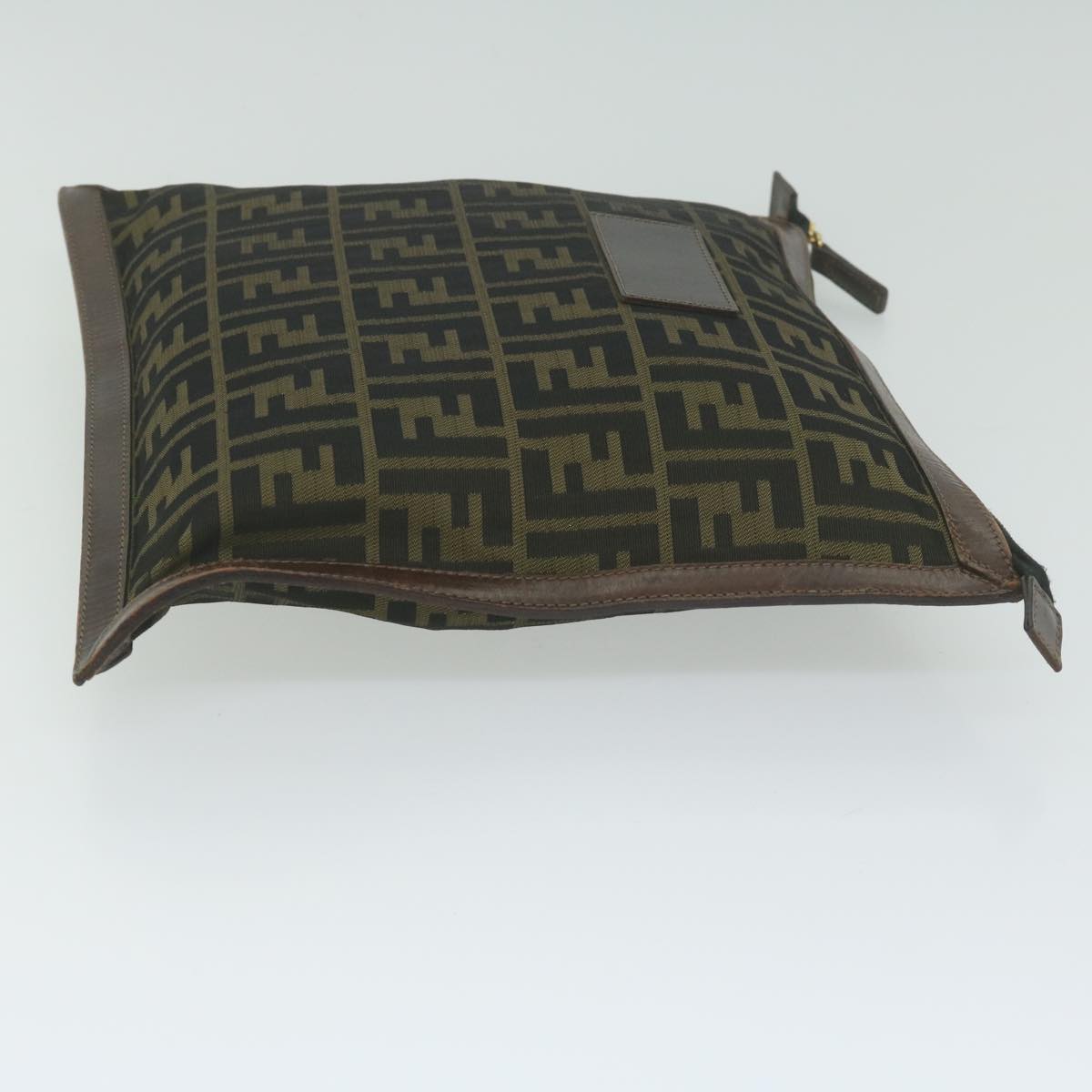 Luxury FendiZucca Canvas Pouch Black Brownti1423