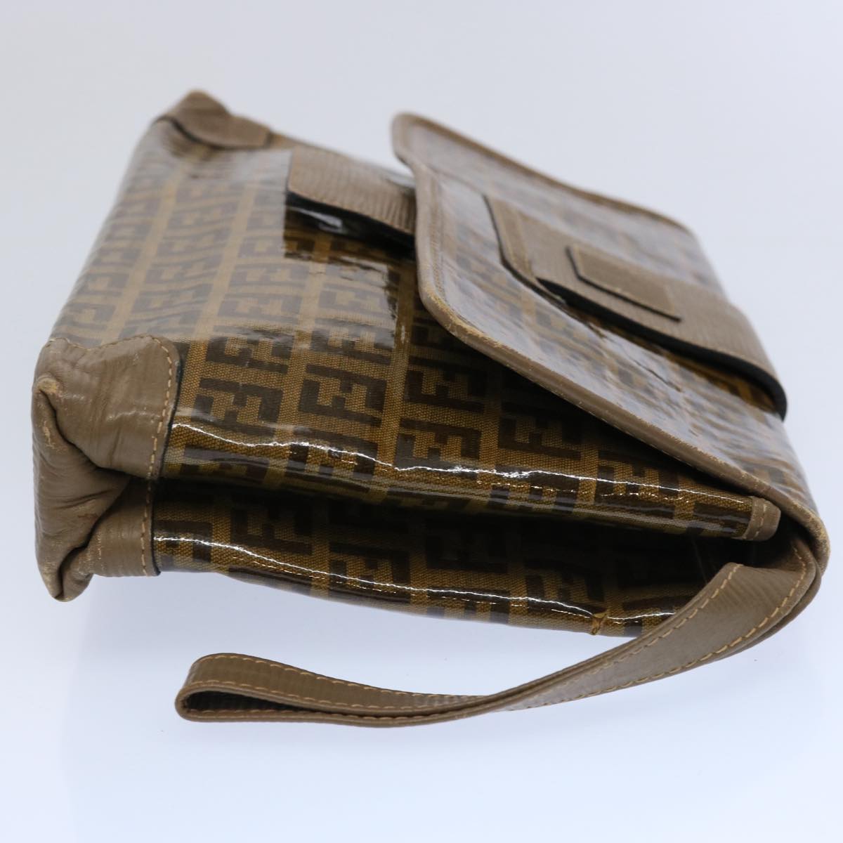 Luxury FendiZucchino Canvas Clutch Bag Brownti1424