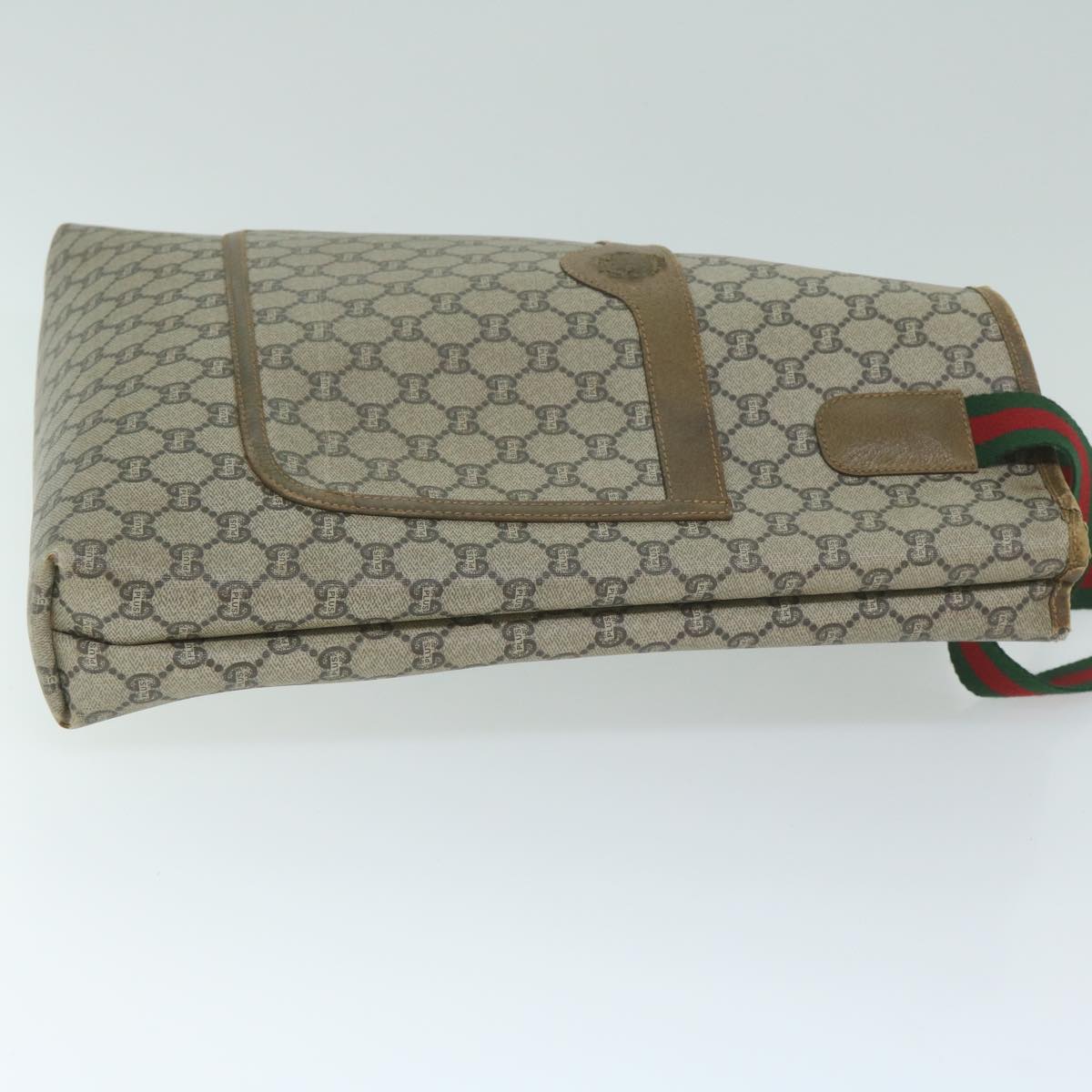 GUCCI GG Plus Supreme Web Sherry Line Tote Bag Beige Red Green 1464