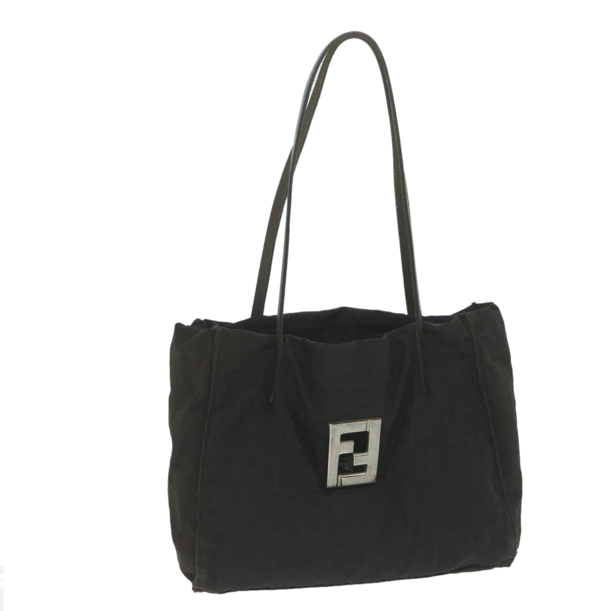 Luxury FendiZucca Canvas Shoulder Bag Blackti1473