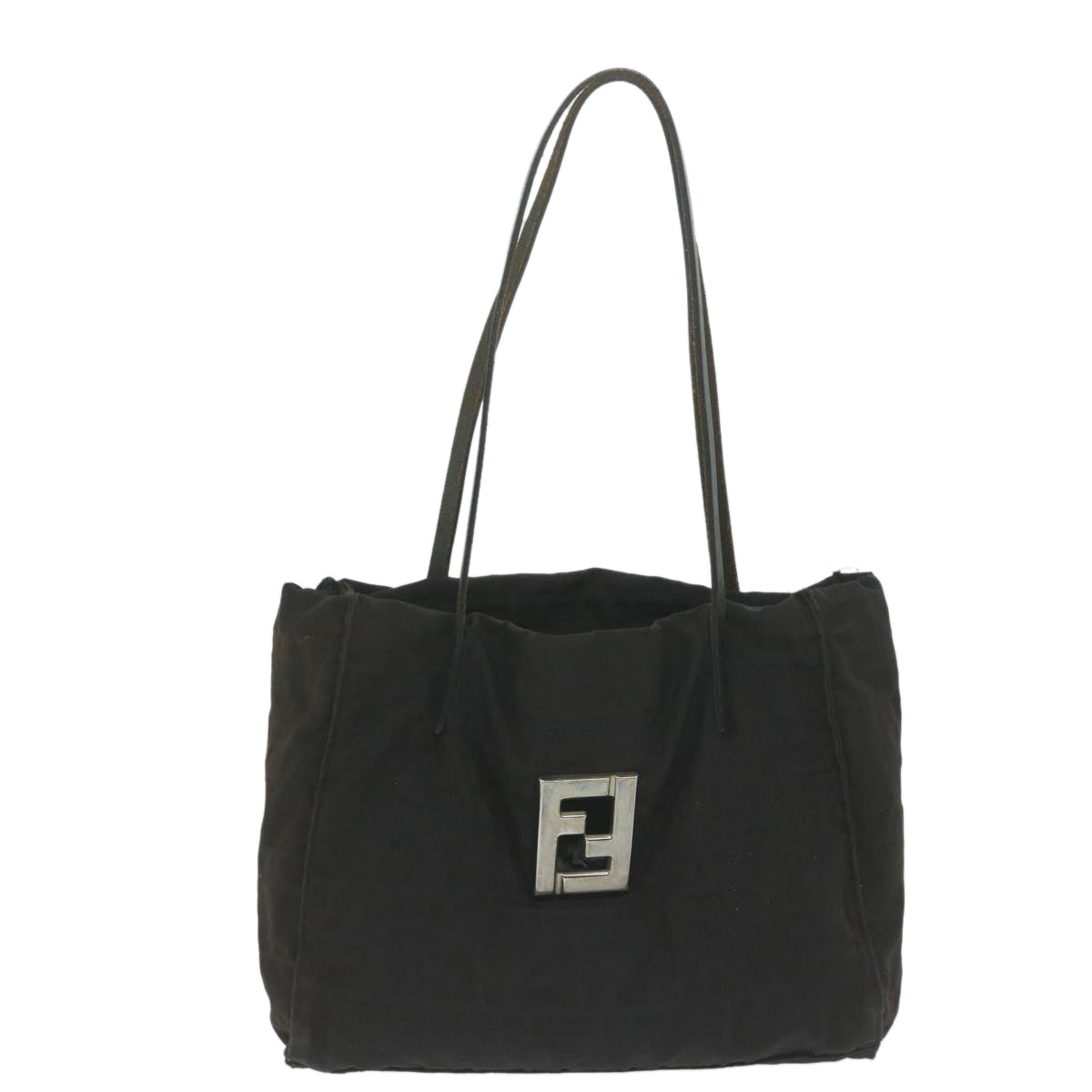 Luxury FendiZucca Canvas Shoulder Bag Blackti1473