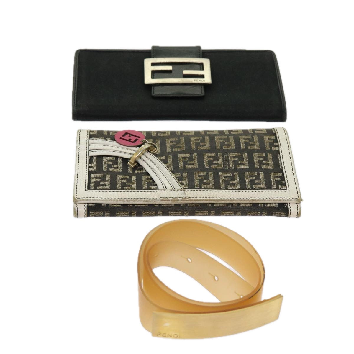 Luxury FendiZucchino Canvas Wallet 3Set Blackti1474