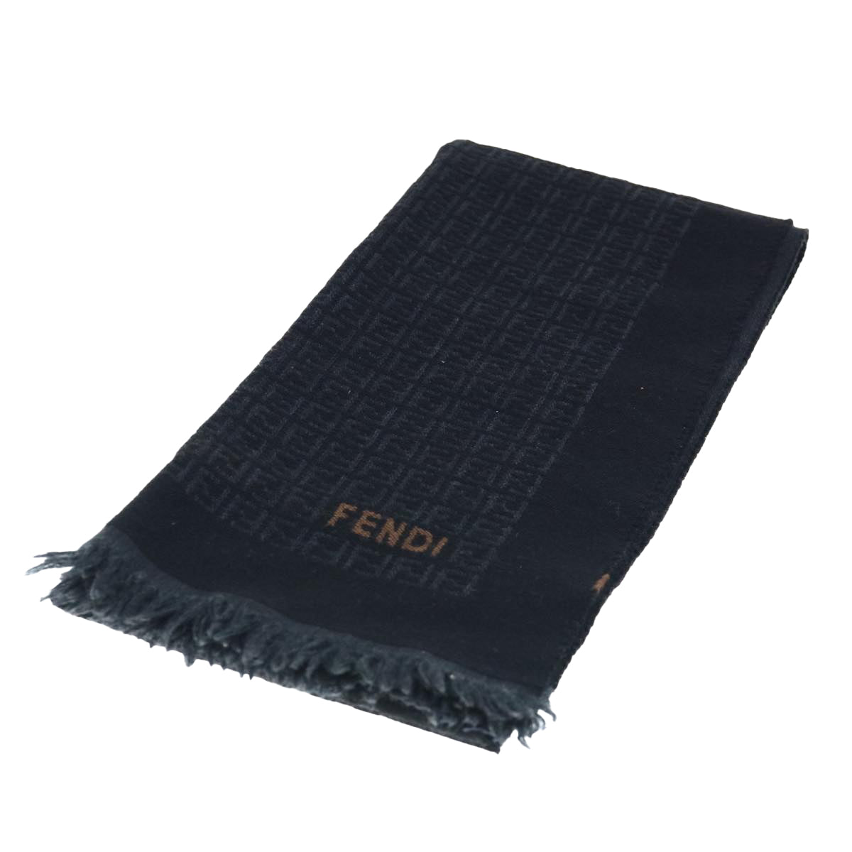 Luxury FendiZucchino Canvas Scarf Wool Blackti1475