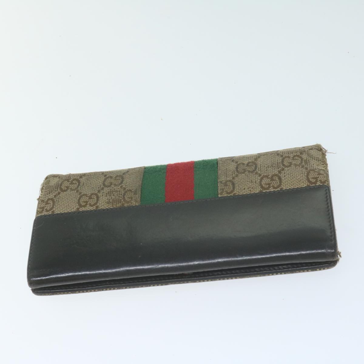 GUCCI GG Canvas Web Sherry Line Wallet 5Set Beige Red Green 1483