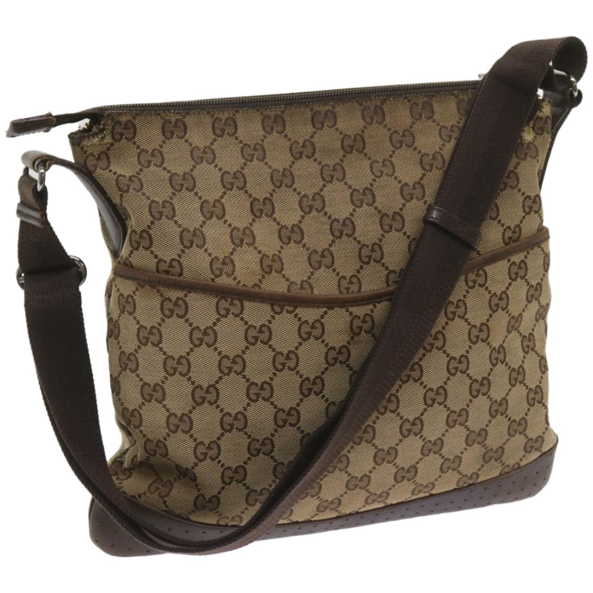 GUCCI GG Canvas Shoulder Bag Beige 145857 1551