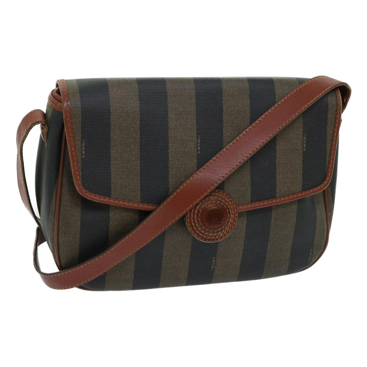 Luxury FendiPecan Canvas Shoulder Bag Brown Blackti1599