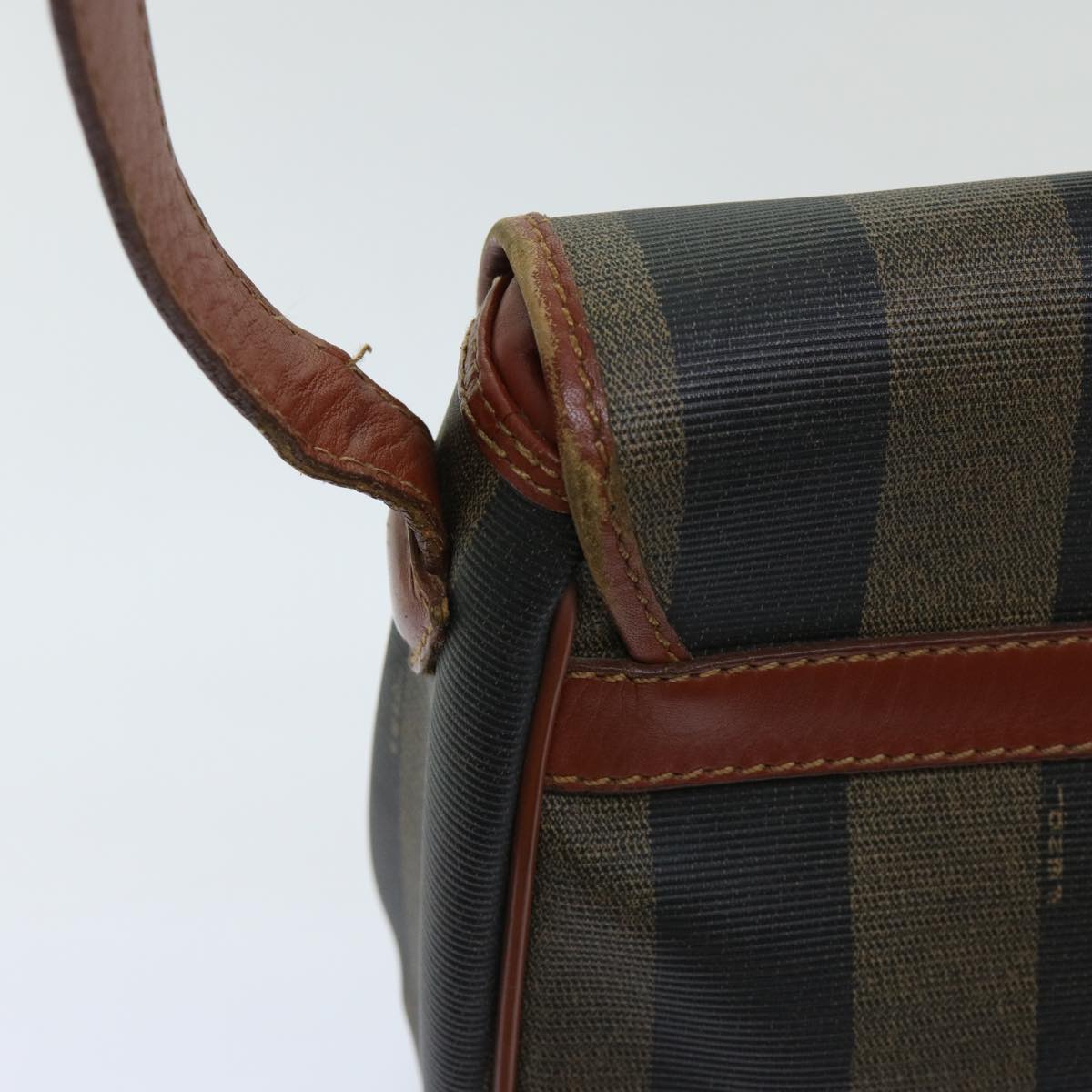 Luxury FendiPecan Canvas Shoulder Bag Brown Blackti1599