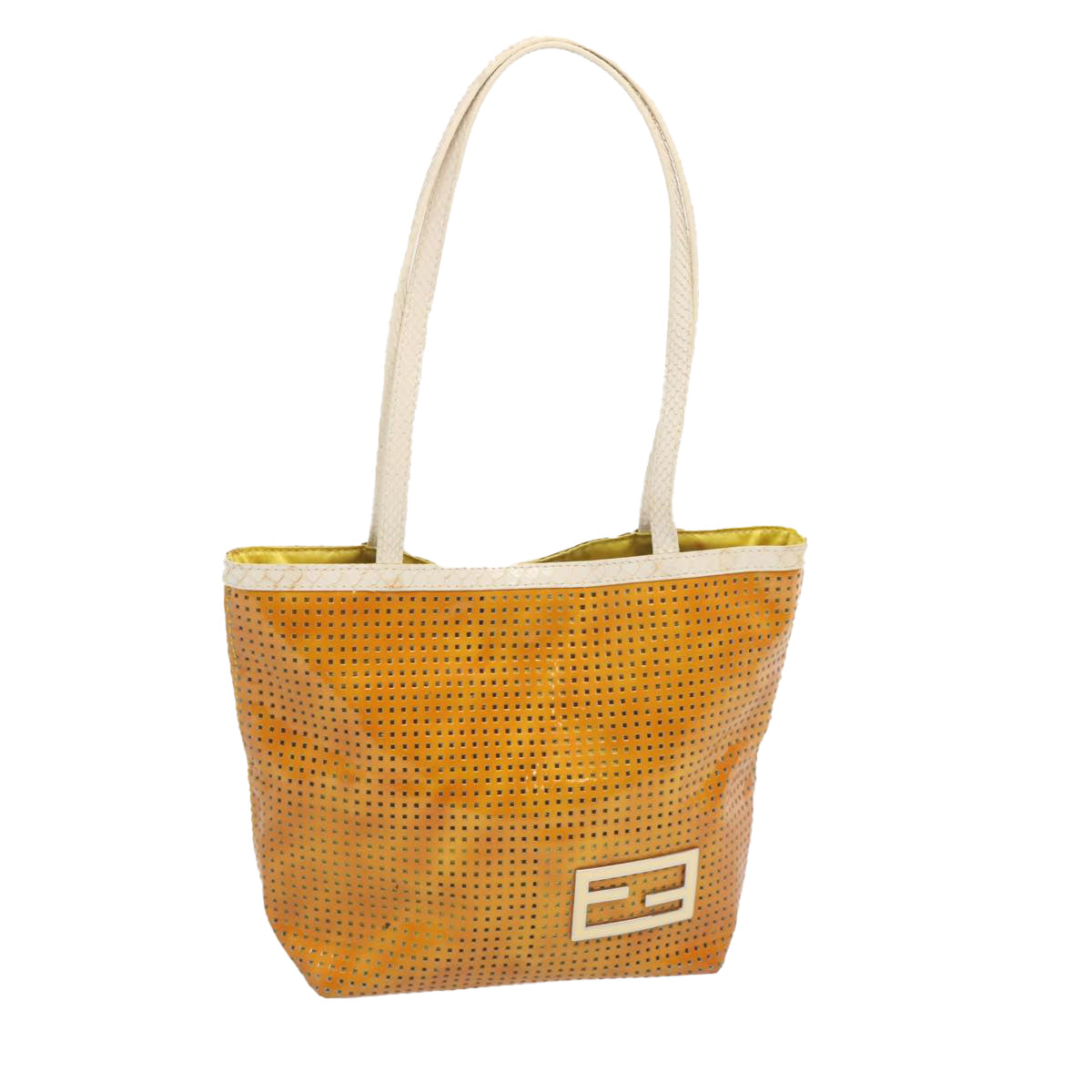 Luxury FendiTote Bag Patent leather Yellowti1601