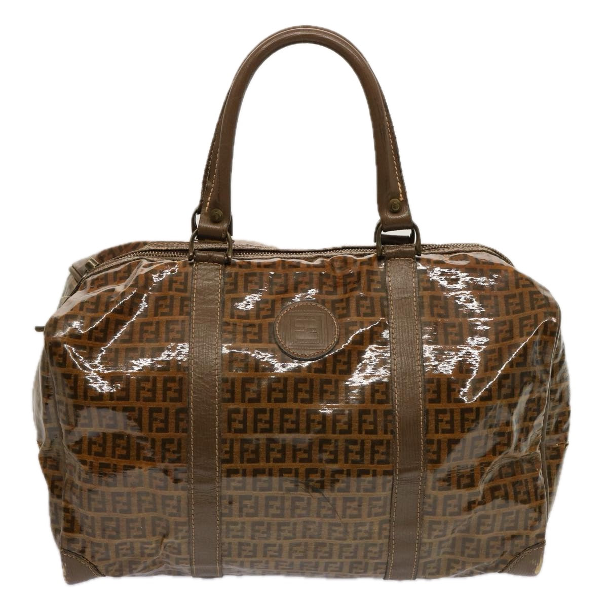 Luxury Fendi Zucchino Canvas Hand Bag 3Set Beige Brownti1666