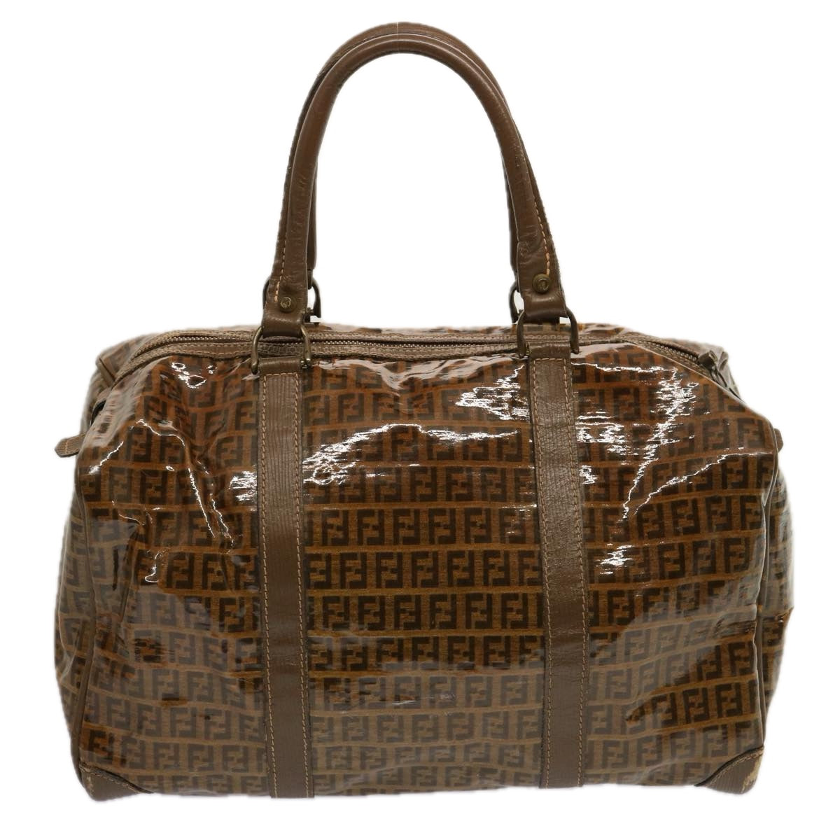 Luxury Fendi Zucchino Canvas Hand Bag 3Set Beige Brownti1666