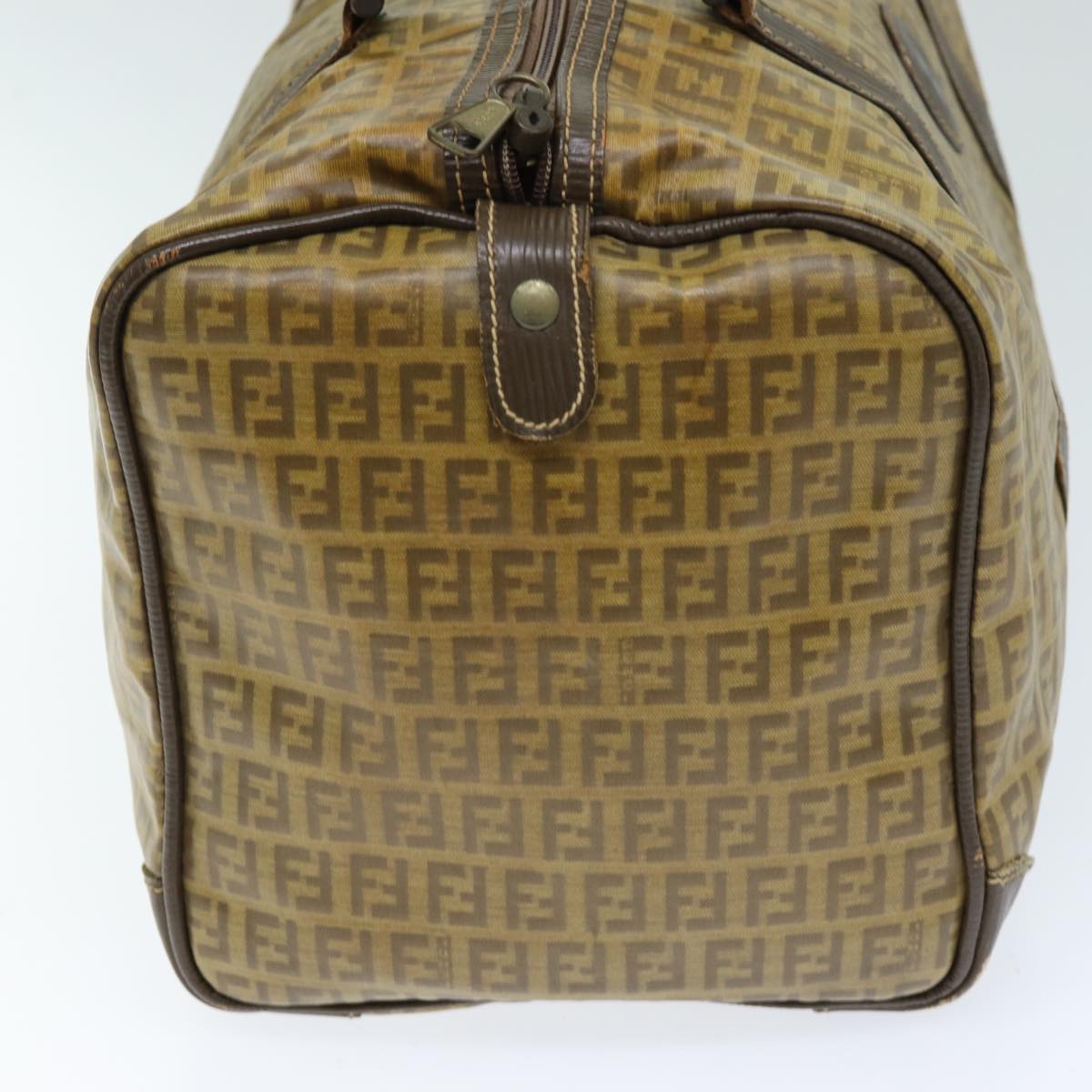 Luxury Fendi Zucchino Canvas Boston Bag Vintage Brownti1667
