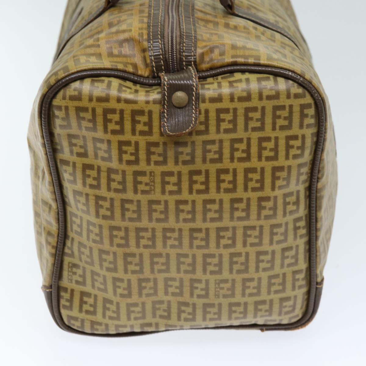Luxury Fendi Zucchino Canvas Boston Bag Vintage Brownti1667