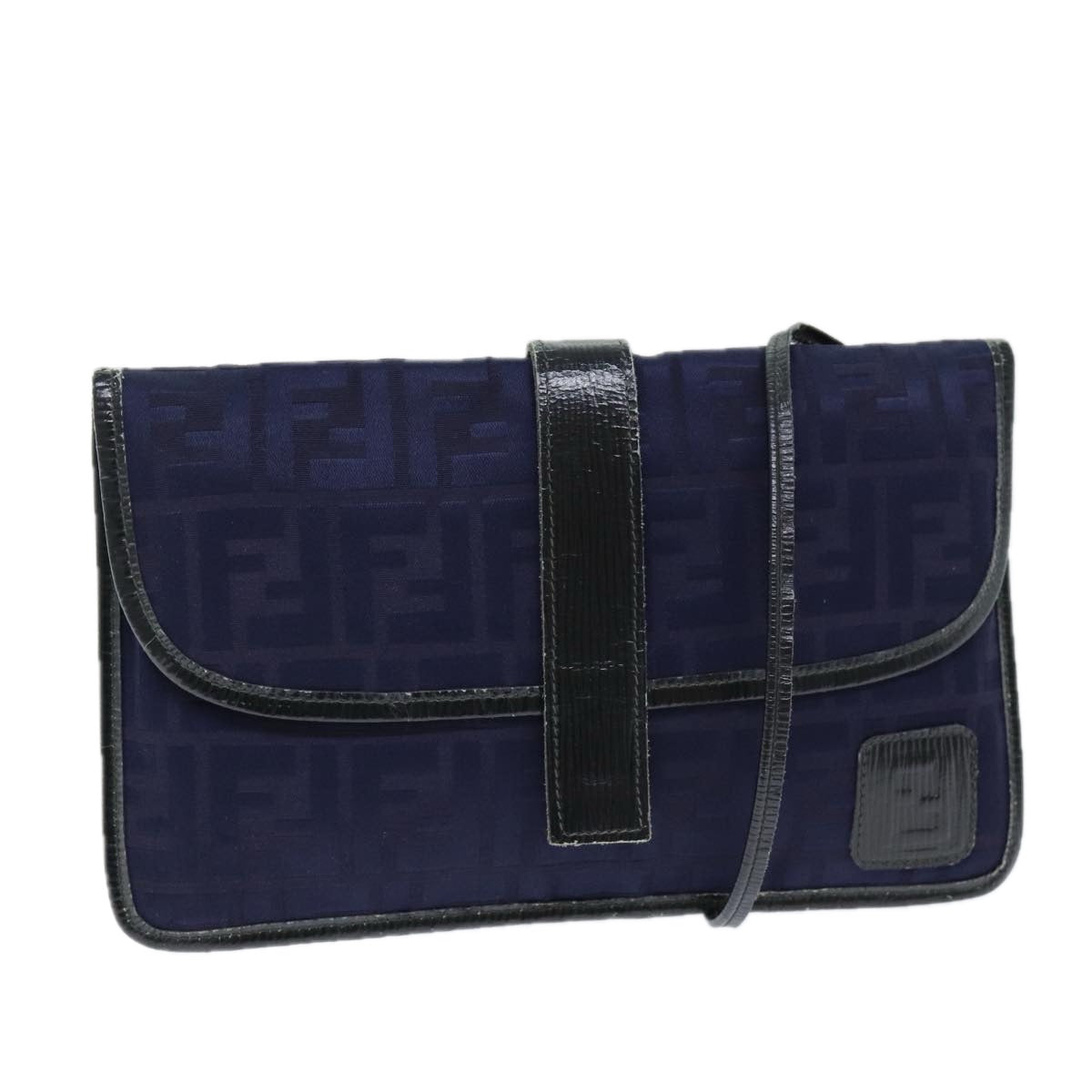 Luxury Fendi Zucca Canvas Shoulder Bag Vintage Blueti1671