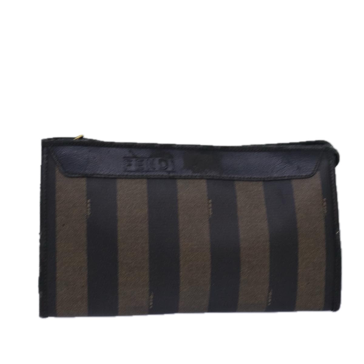 Luxury Fendi Pecan Canvas Clutch Bag Black Brownti1705
