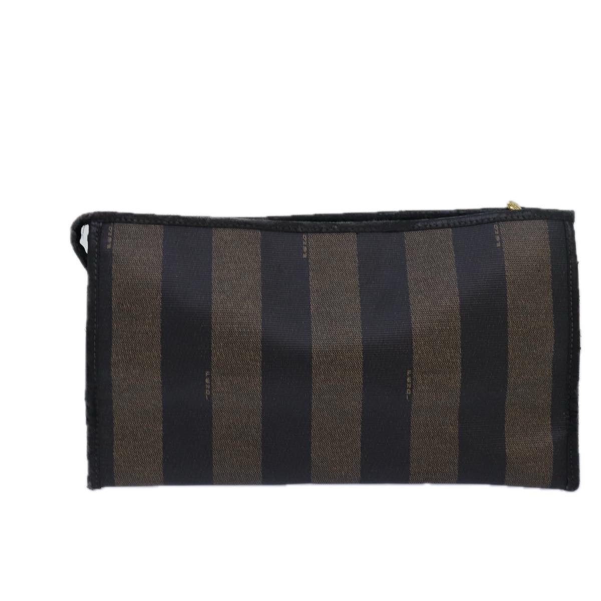 Luxury Fendi Pecan Canvas Clutch Bag Black Brownti1705