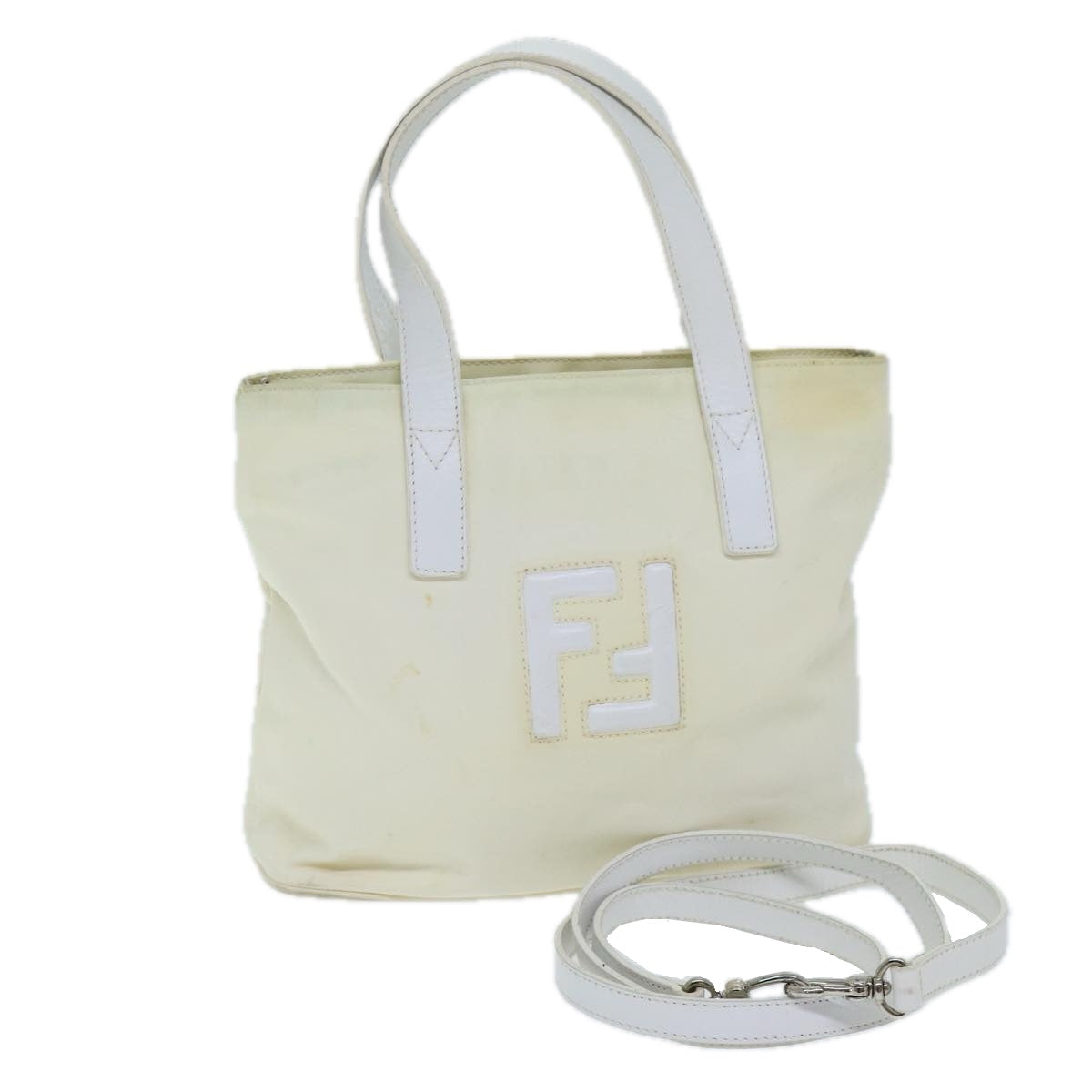 Luxury Fendi Hand Bag Nylon 2way Whiteti1732