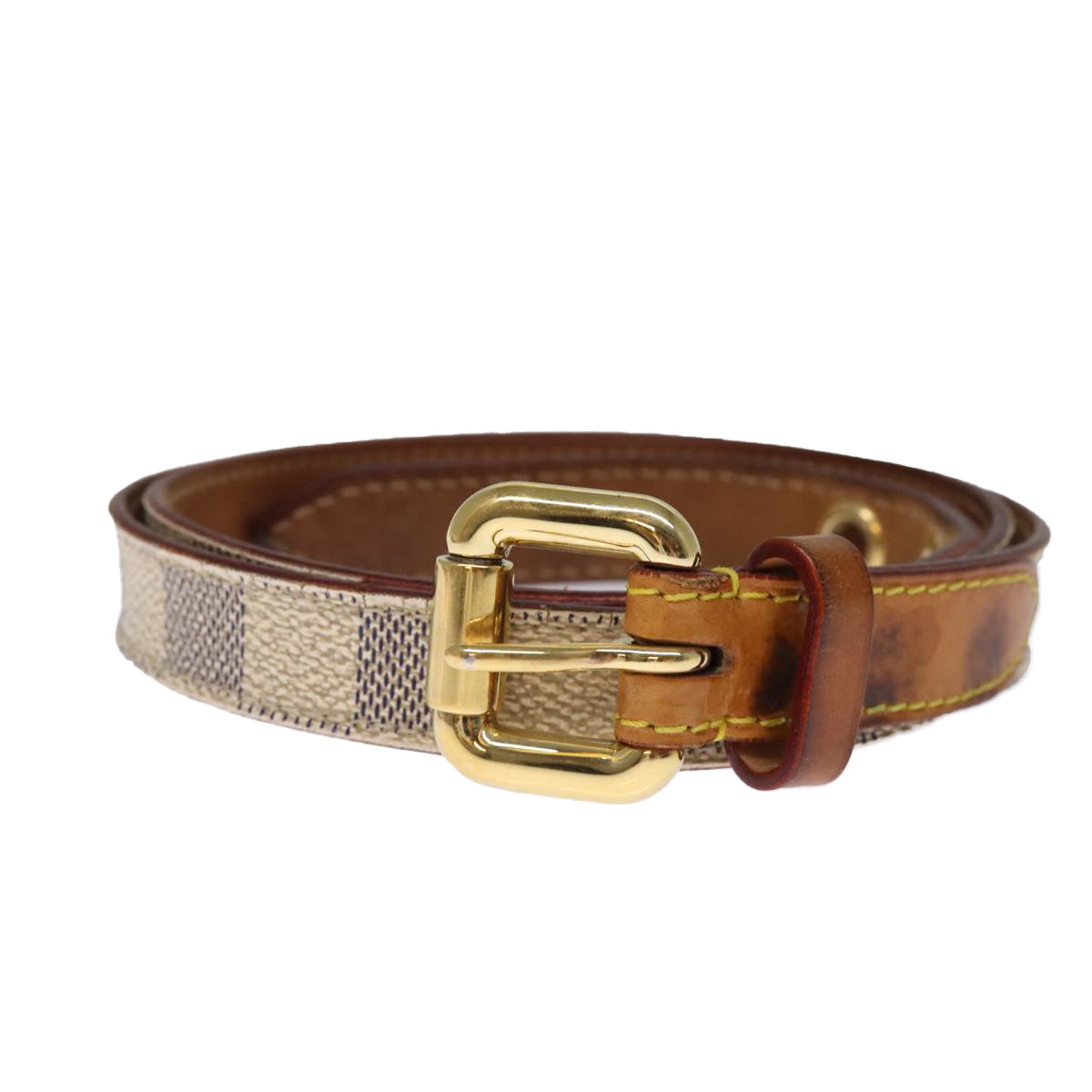 LOUIS VUITTON Damier Azur Ceinture Tresor Belt 36.2"""""""" M9730 LV ti1747