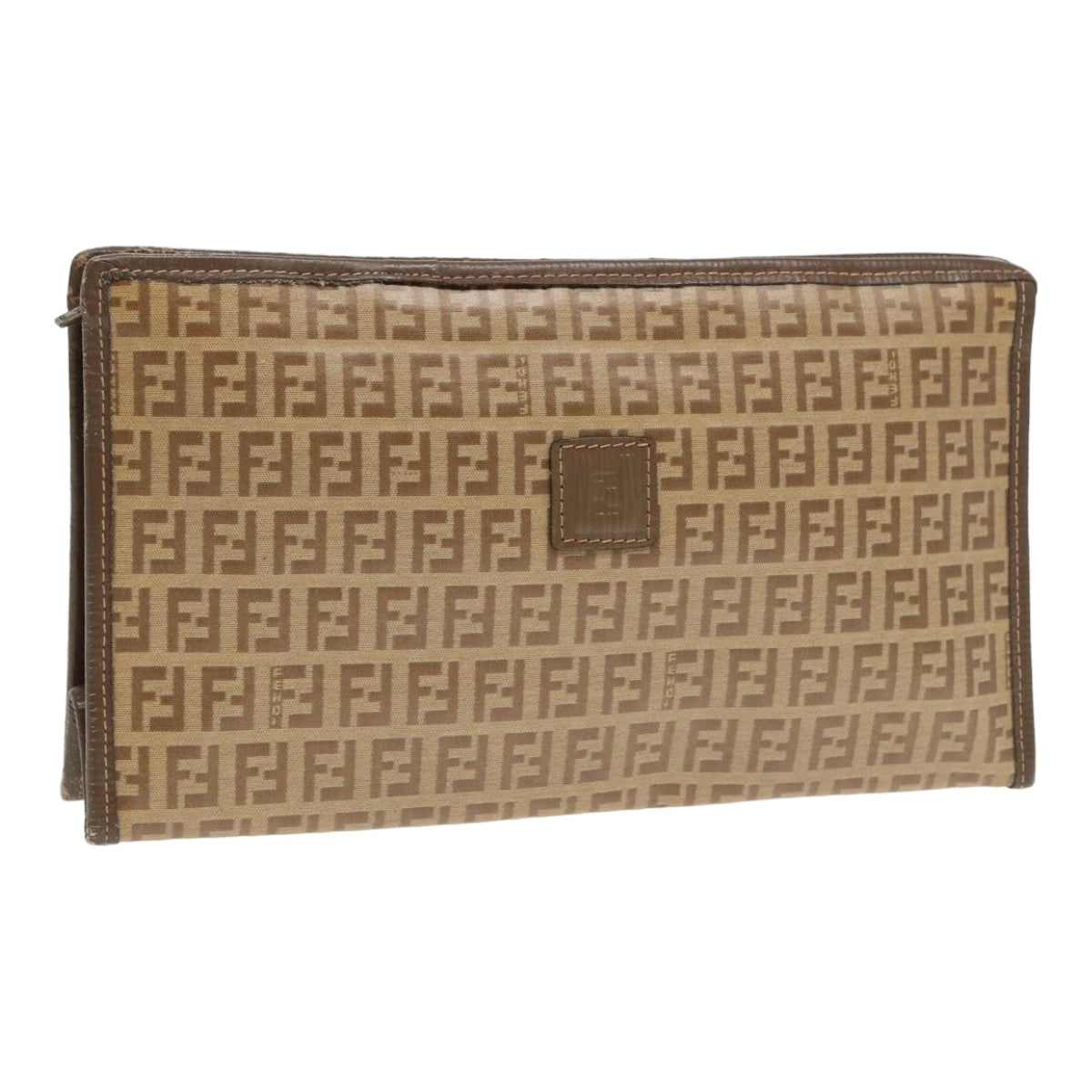 Luxury Fendi Zucchino Canvas Clutch Bag Beigeti1837