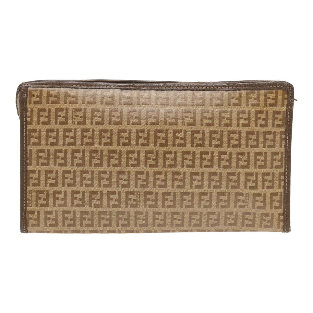 Luxury Fendi Zucchino Canvas Clutch Bag Beigeti1837