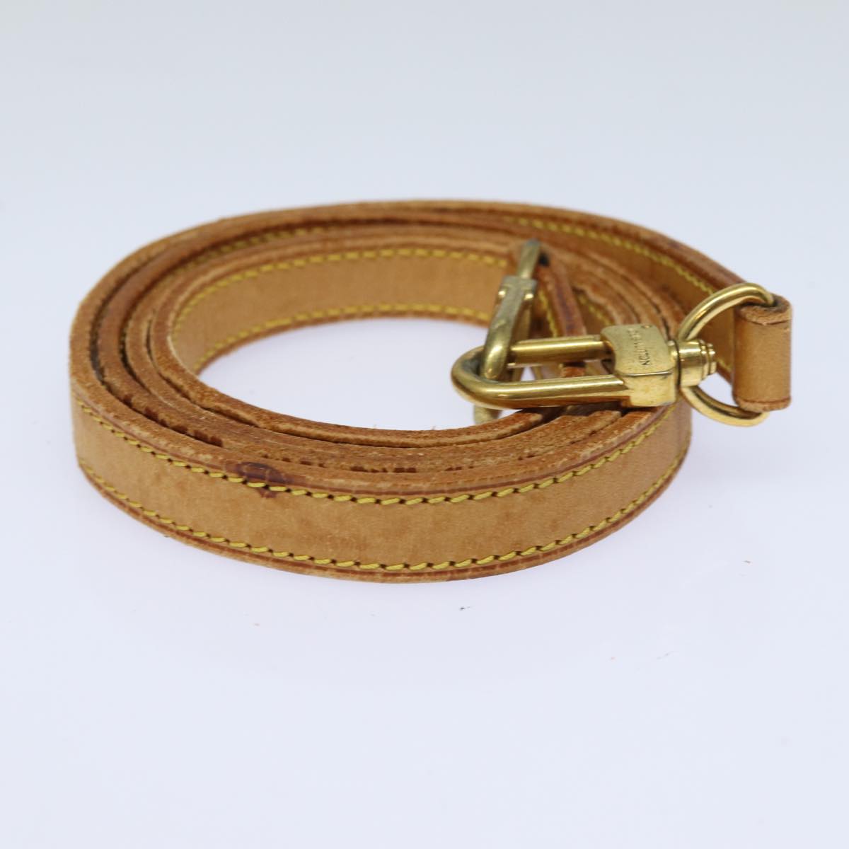 LOUIS VUITTON Shoulder Strap Leather 44.1"" Beige LV ti1846