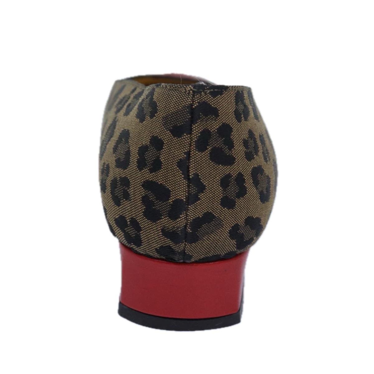Luxury Fendi Leopard pumps shoes Canvas Leather 37.5 Brown Redti1874