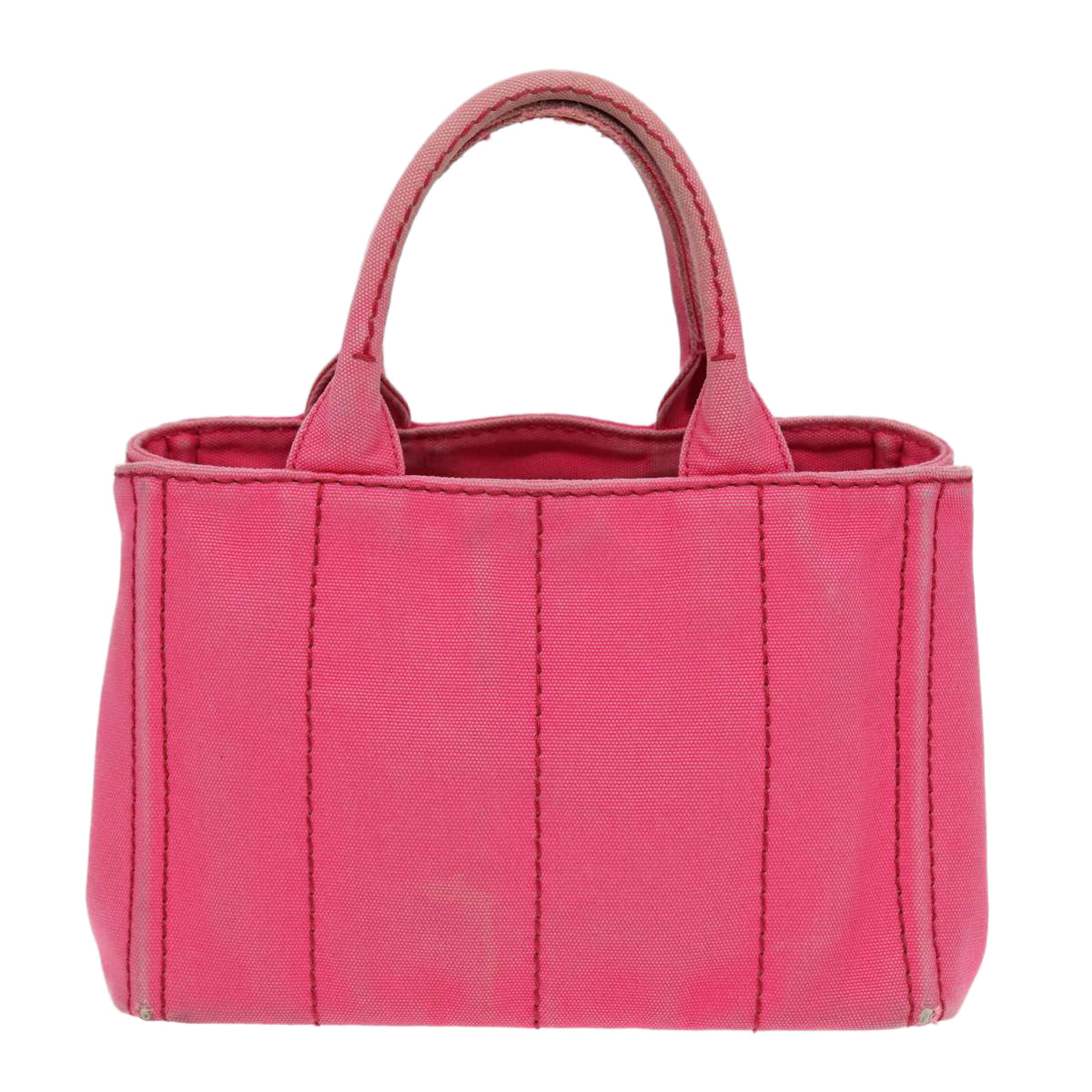Luxury Prada Canapa PM Hand Bag Canvas 2way Pink Gold  ti1943